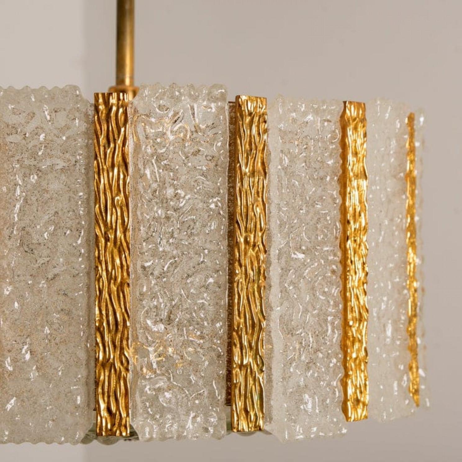 Pair of Gold-Plated Bronze Drum Light Fixtures, 1960s, Austria In Good Condition For Sale In Rijssen, NL