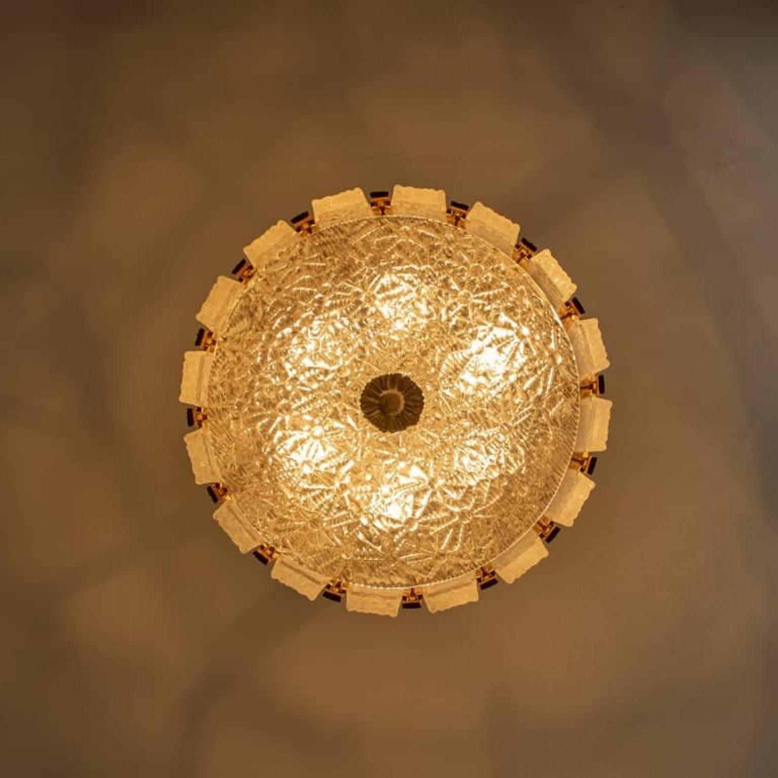 Brass Pair of Gold-Plated Bronze Drum Light Fixtures, 1960s, Austria For Sale