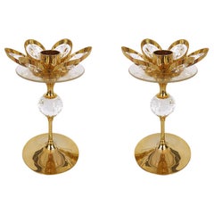 Gold-Plated Candleholder by Lövsjö, Sweden, Set of 2