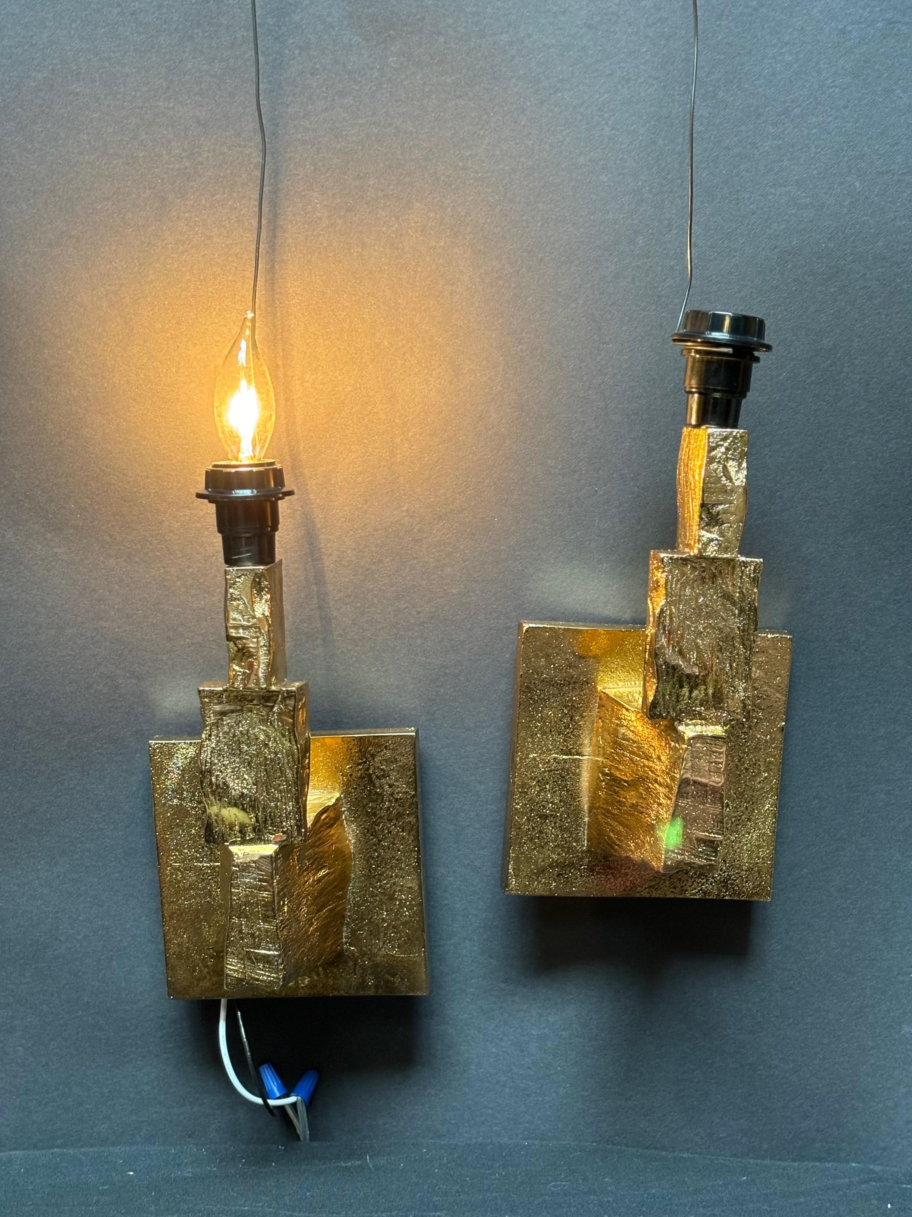 Coppia di sconsigliere placcate in oro In condizioni ottime in vendita a Los Angeles, CA