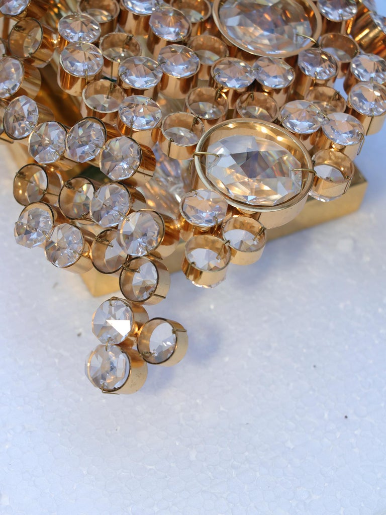 1970 Germany Palwa Bubble Wall Sconces Swarovski Crystal and Gilt Brass ...