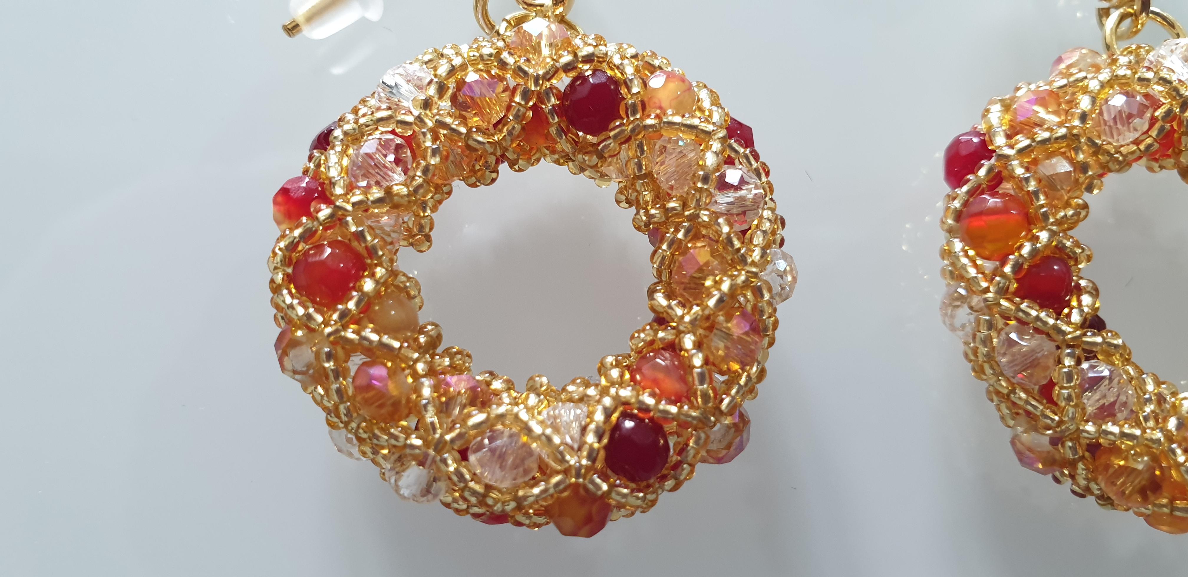 red murano glass earrings