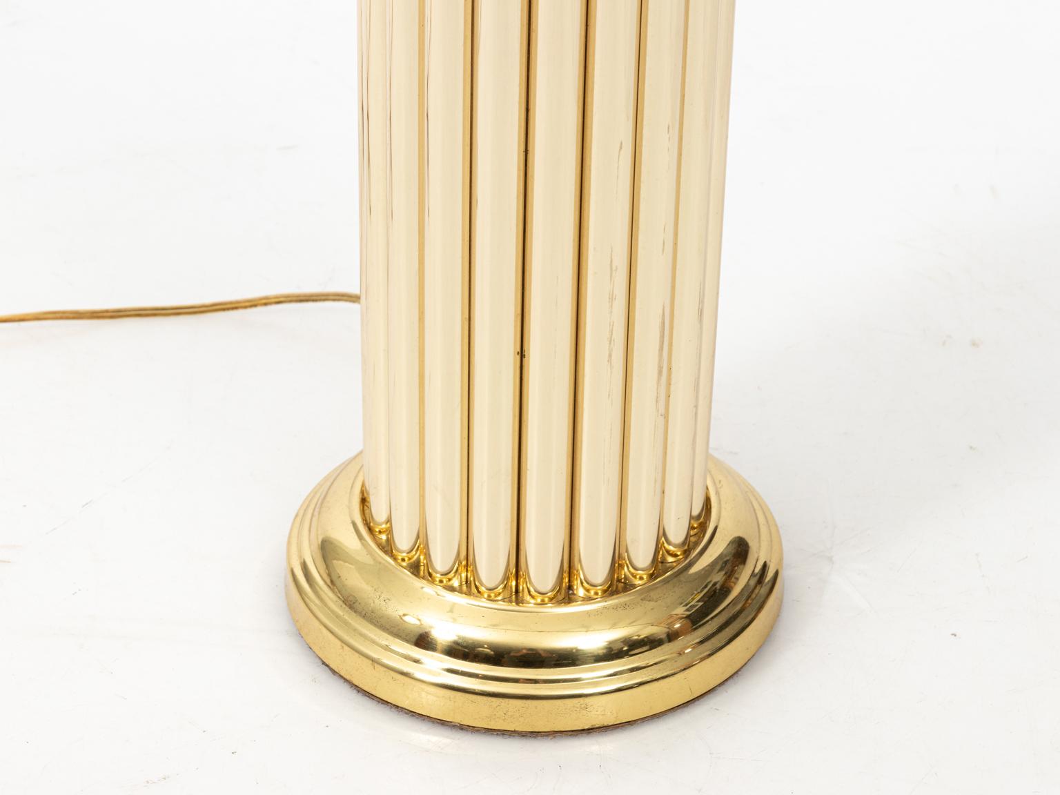 Pair of Gold Tone Fluted Lamps 5