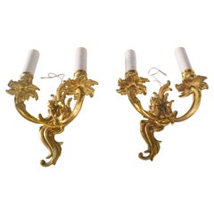 Pair of Gold Wall Lights