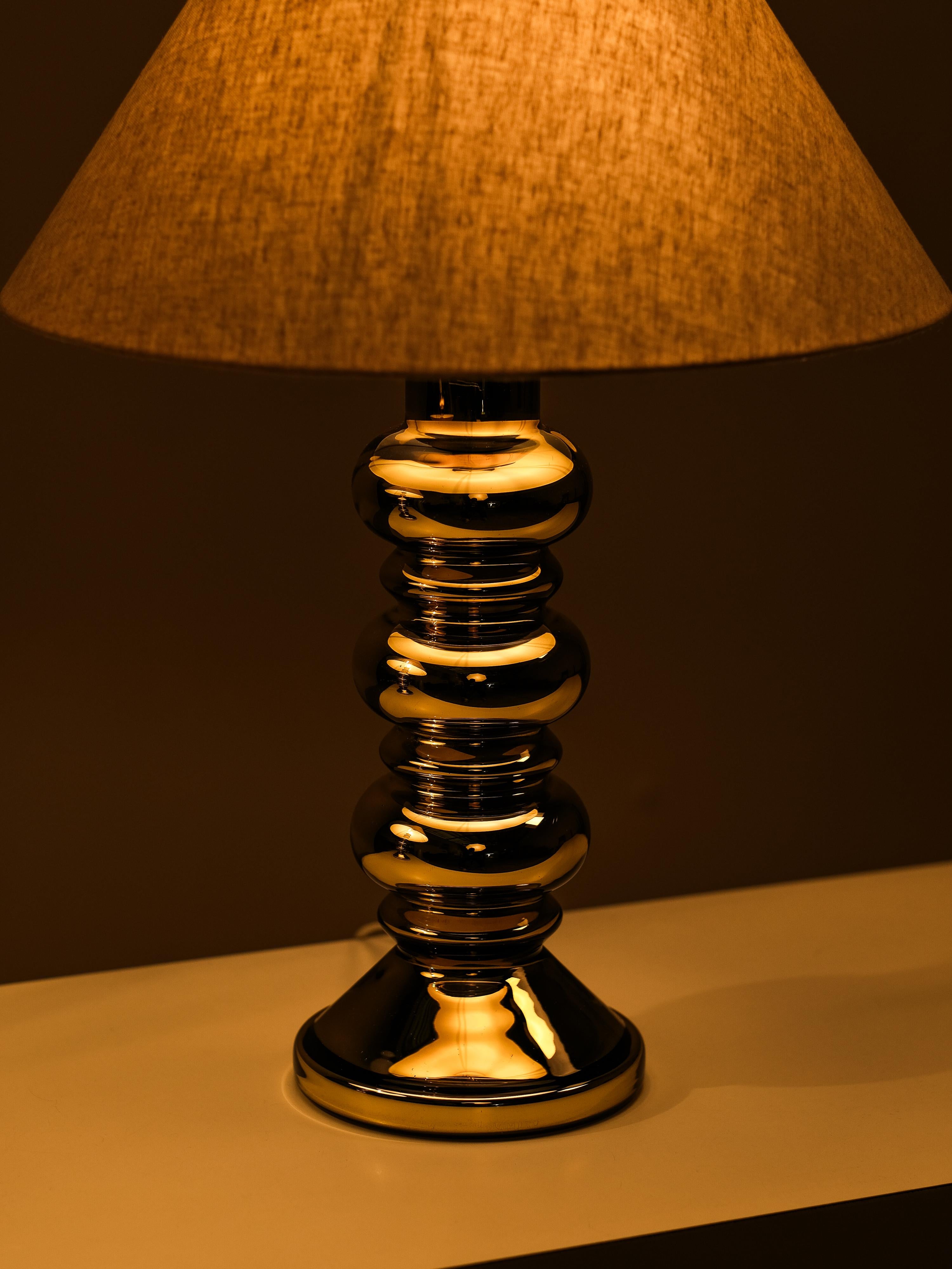 Pair of Golden Art Glass Table Lamps by Flygsfors, Sweden, 1960s For Sale 8