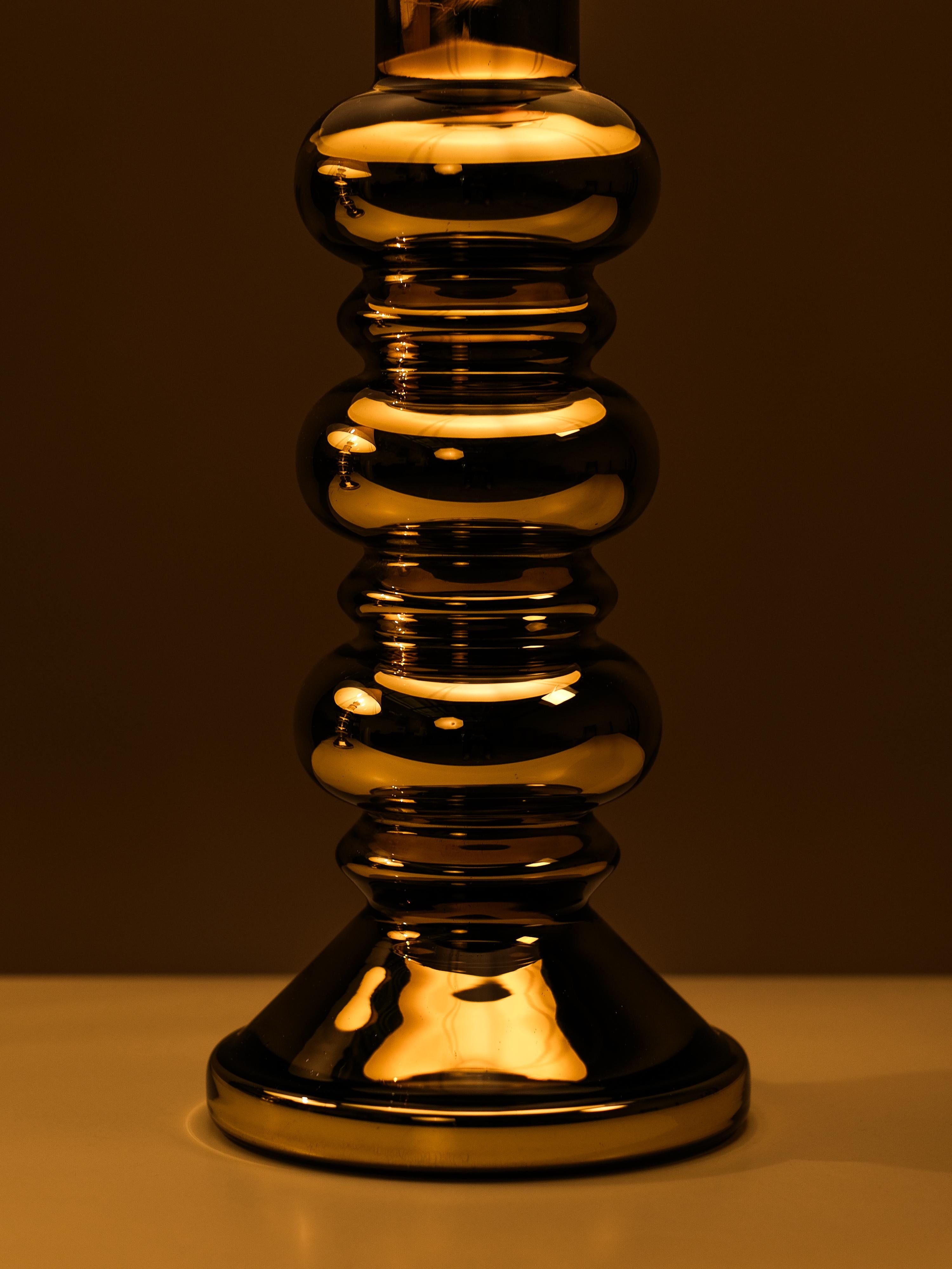 Pair of Golden Art Glass Table Lamps by Flygsfors, Sweden, 1960s For Sale 9