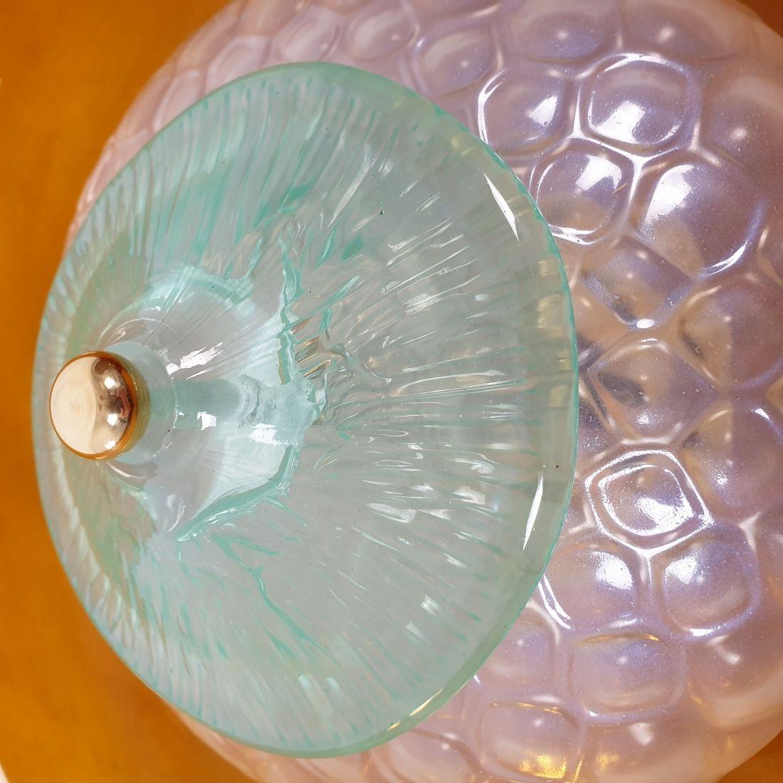 Coppia di appliques in vetro di Murano color marrone dorato in vendita 3