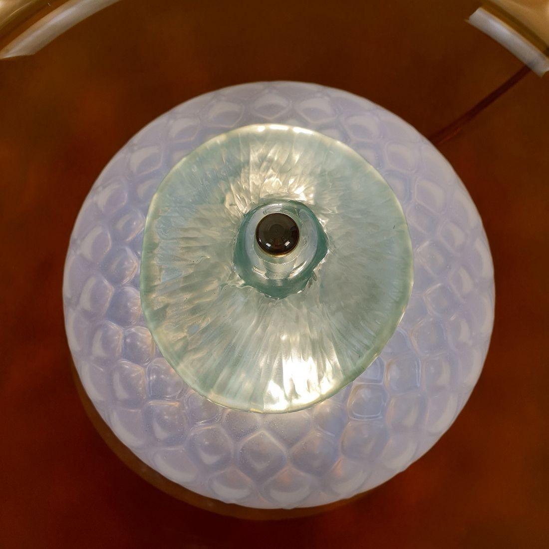 Ottone Coppia di appliques in vetro di Murano color marrone dorato in vendita