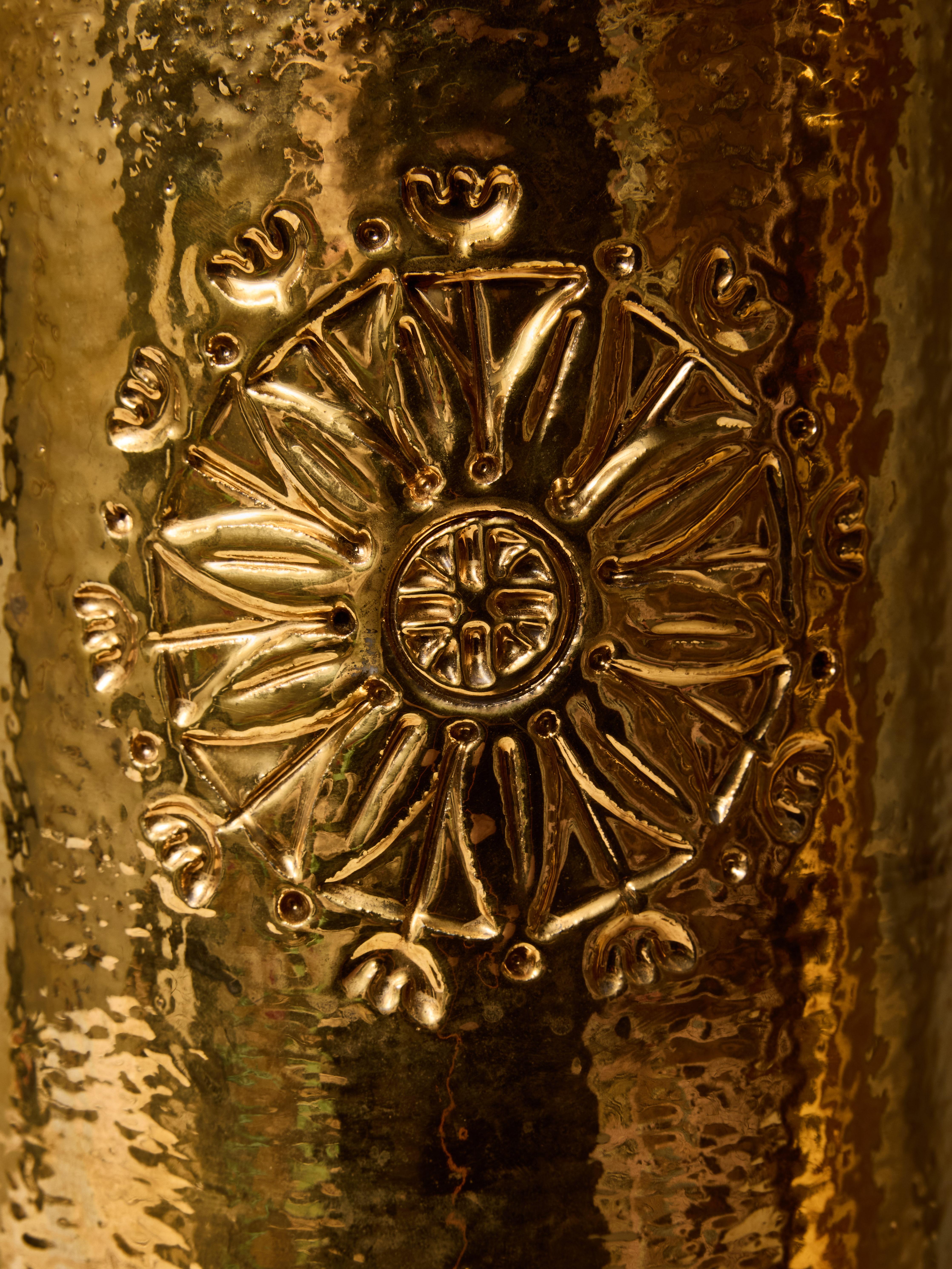 Suédois Paire de lampes de table en céramique dorée de Bergboms