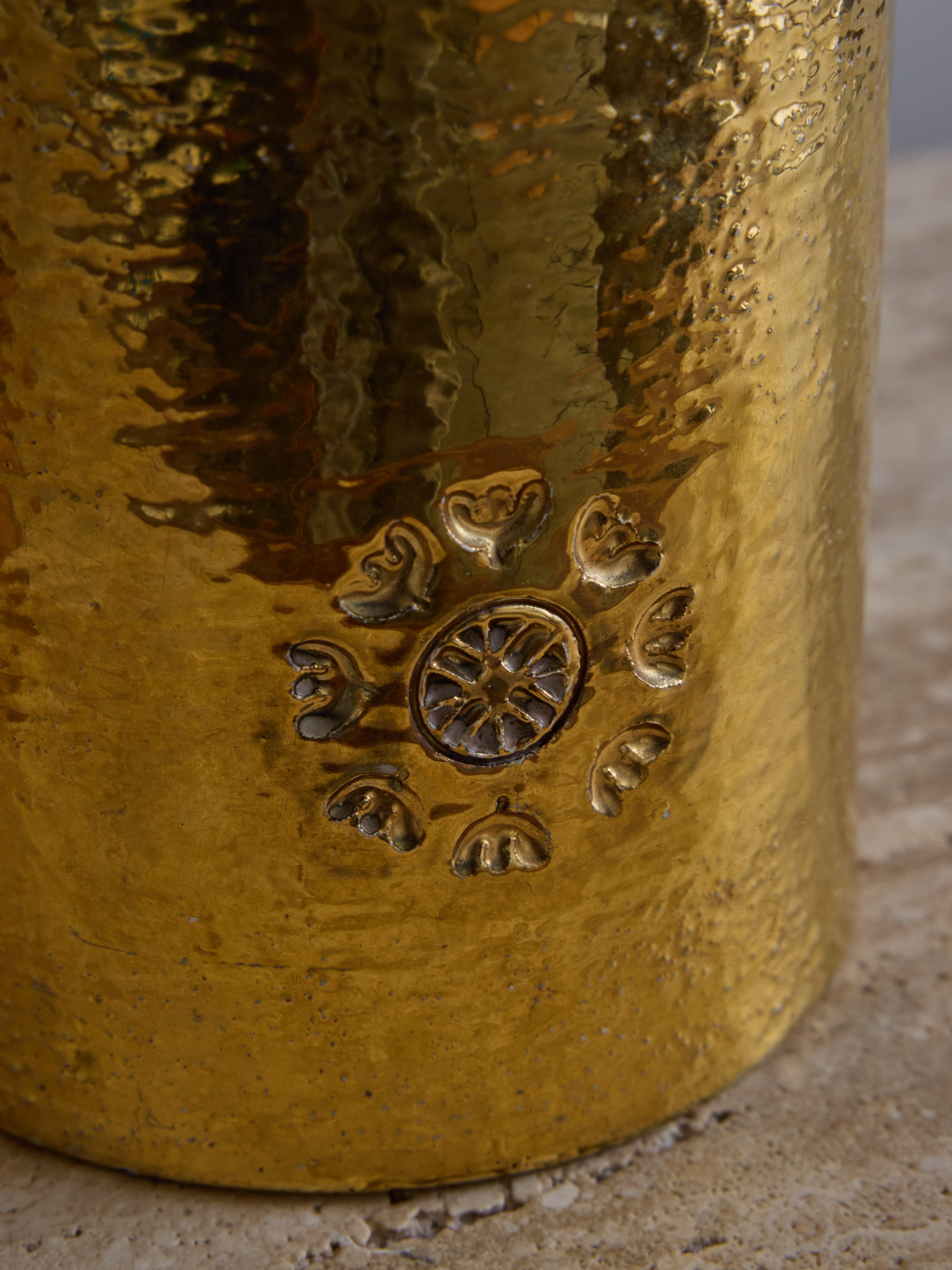 Pair of Golden Ceramic Table Lamp by Bergboms In Good Condition For Sale In Saint-Ouen, IDF