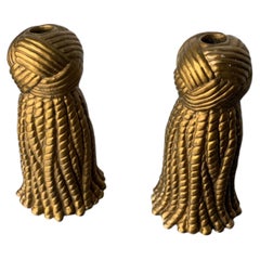 Paar goldene Knotenleuchter aus Gips, Spanien, 1980