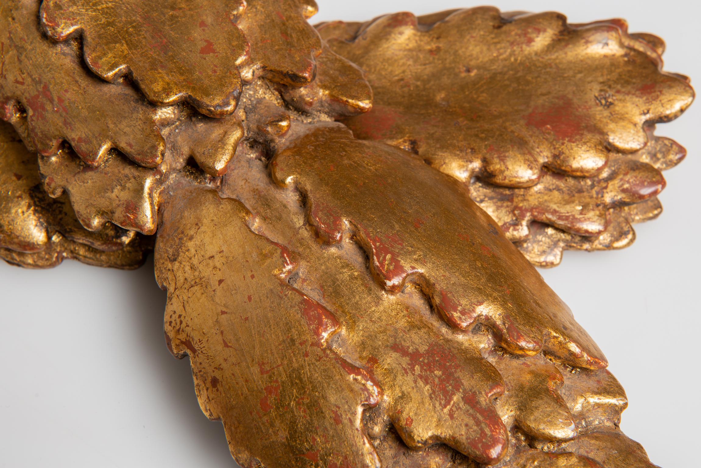 XIXe siècle Paire de frises à feuilles dorées en vente