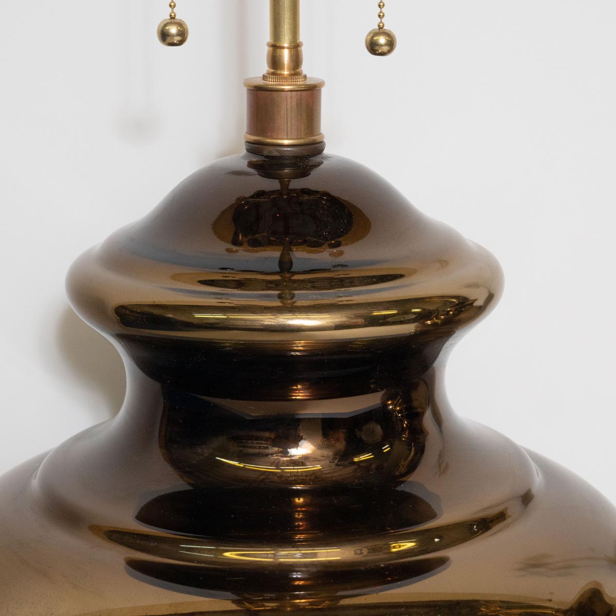Paar goldene Quecksilberglas-Tischlampen im Angebot 4