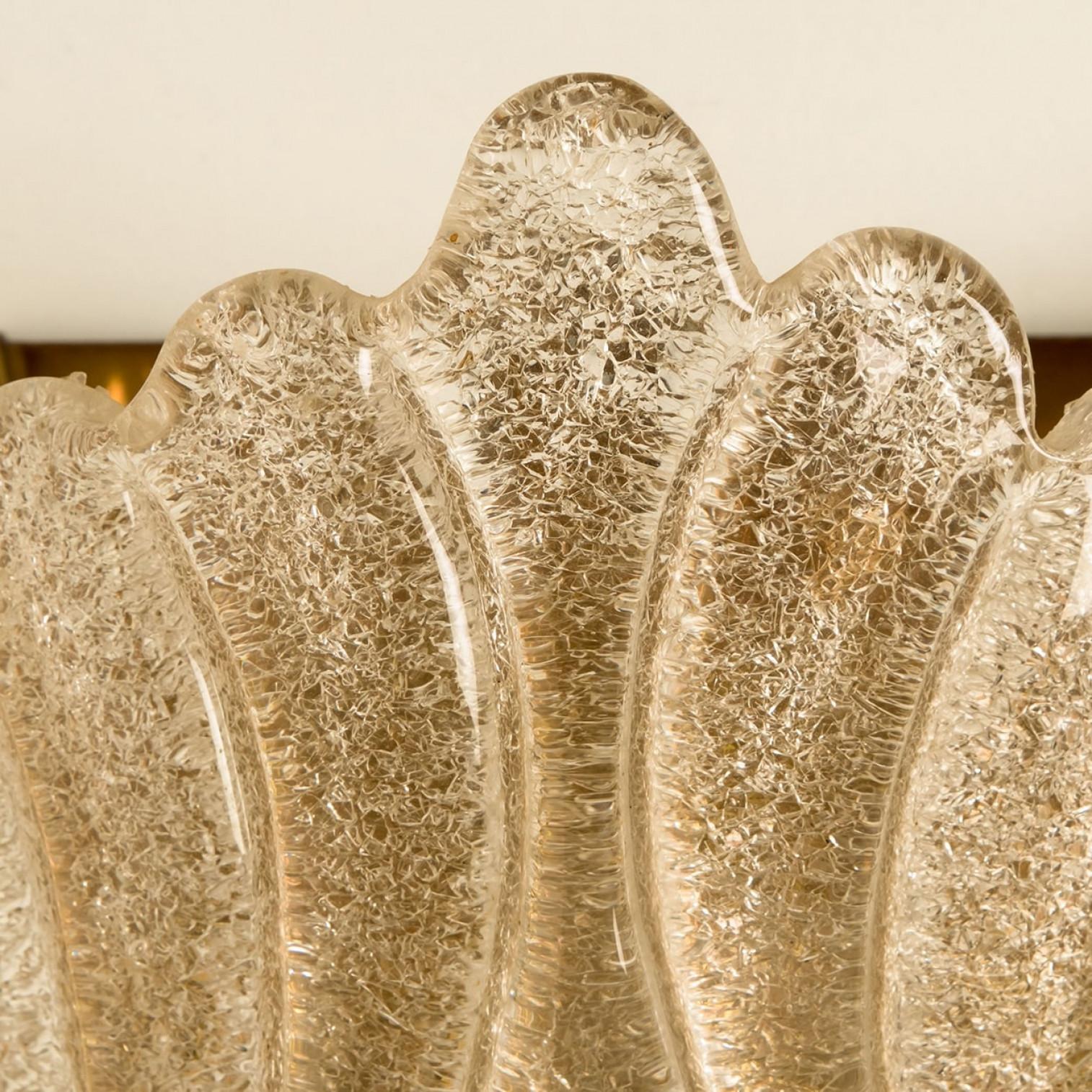 Pareja de apliques de concha de cristal de Murano dorado, Italia Años 60 Otro en venta