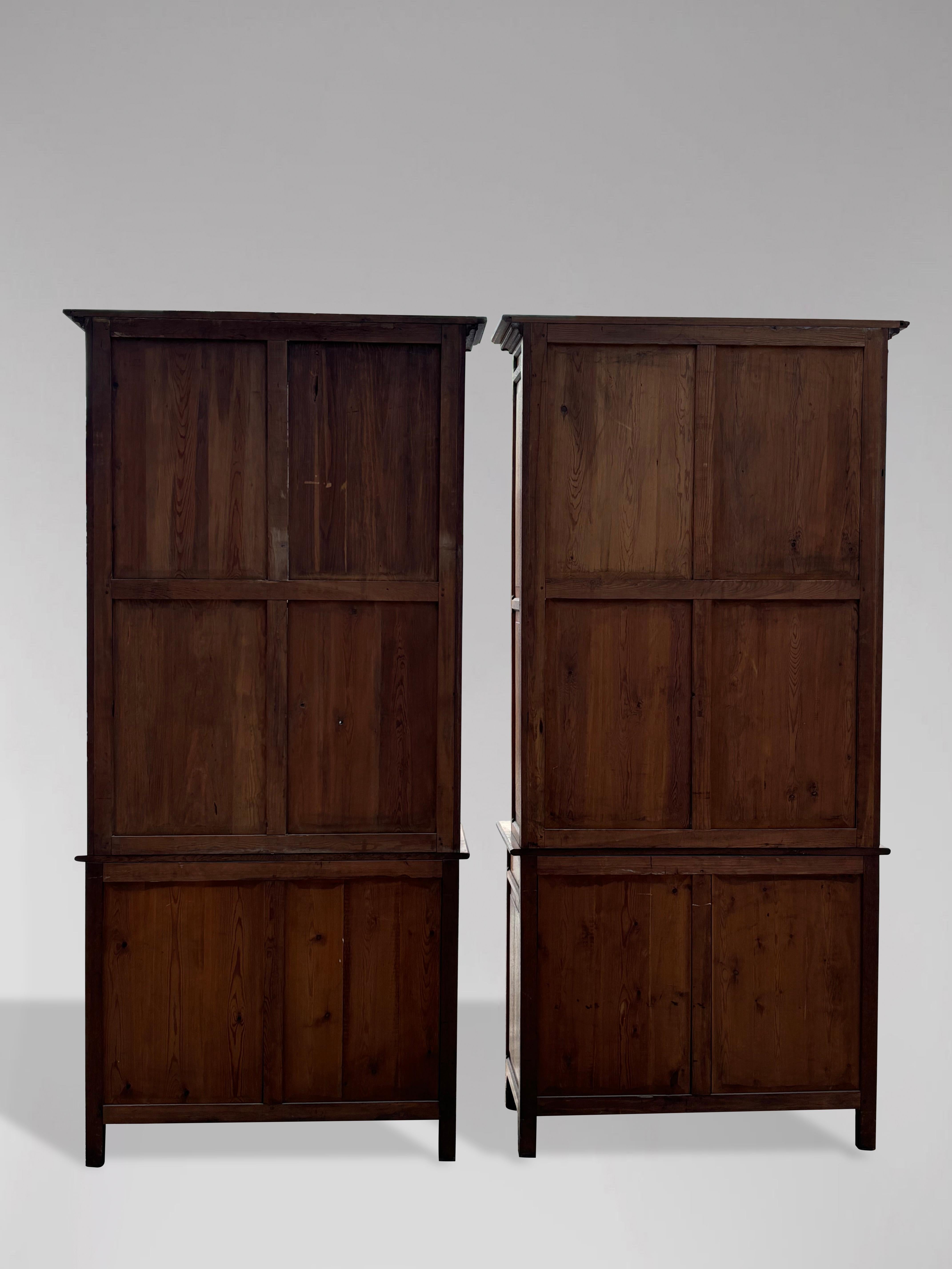 Pair of Golden Oak Arts and Crafts Open Library Bookcases 2