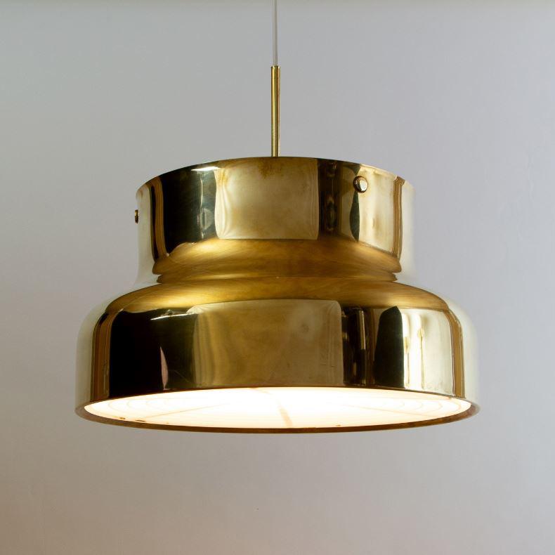 Mid-Century Modern Pair of Golden Solid Brass Bumling by Anders Pehrson for Atelje Lyktan, 1960