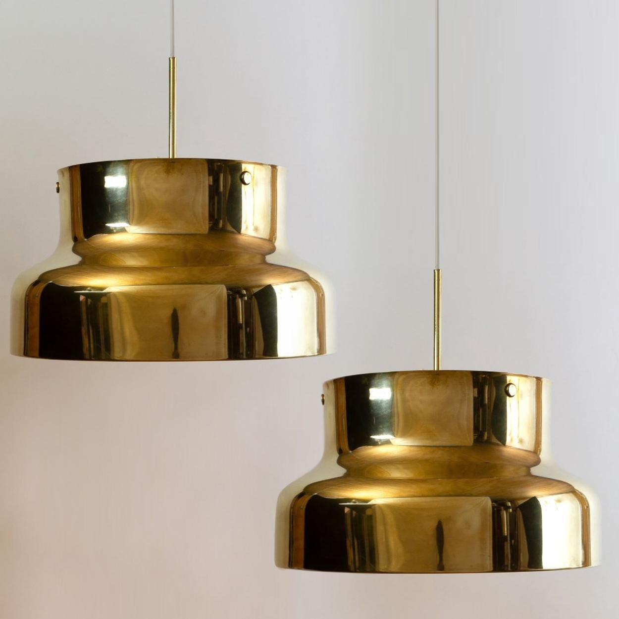 Danish Pair of Golden Solid Brass Bumling by Anders Pehrson for Atelje Lyktan, 1960