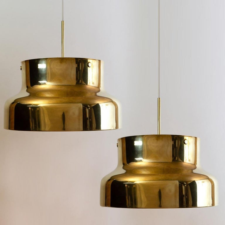 Danish Pair of Golden Solid Brass Bumling by Anders Pehrson for Atelje Lyktan, 1960 For Sale