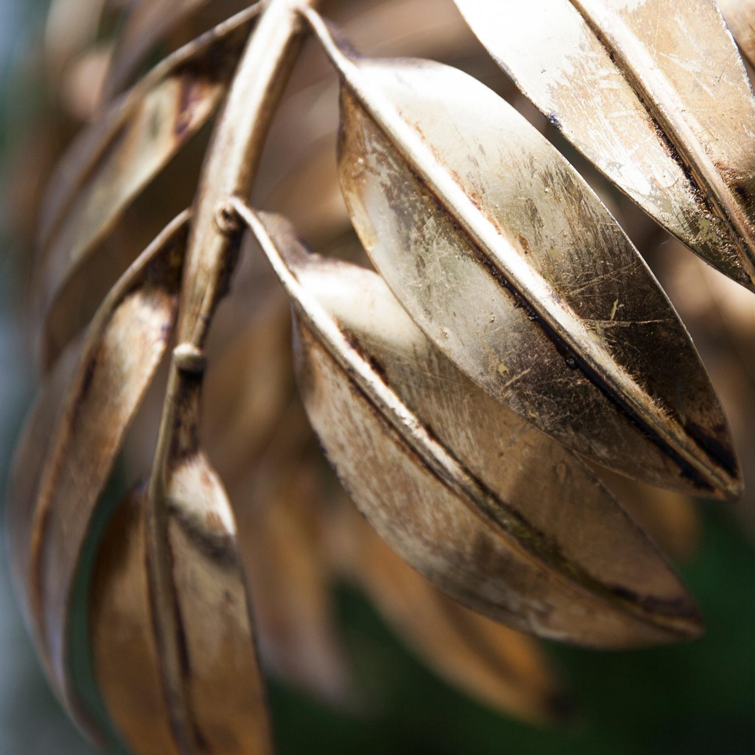 Hollywood Regency Golden Two Trunk Palm Tree Lamp by Hans Kögl, 1970s