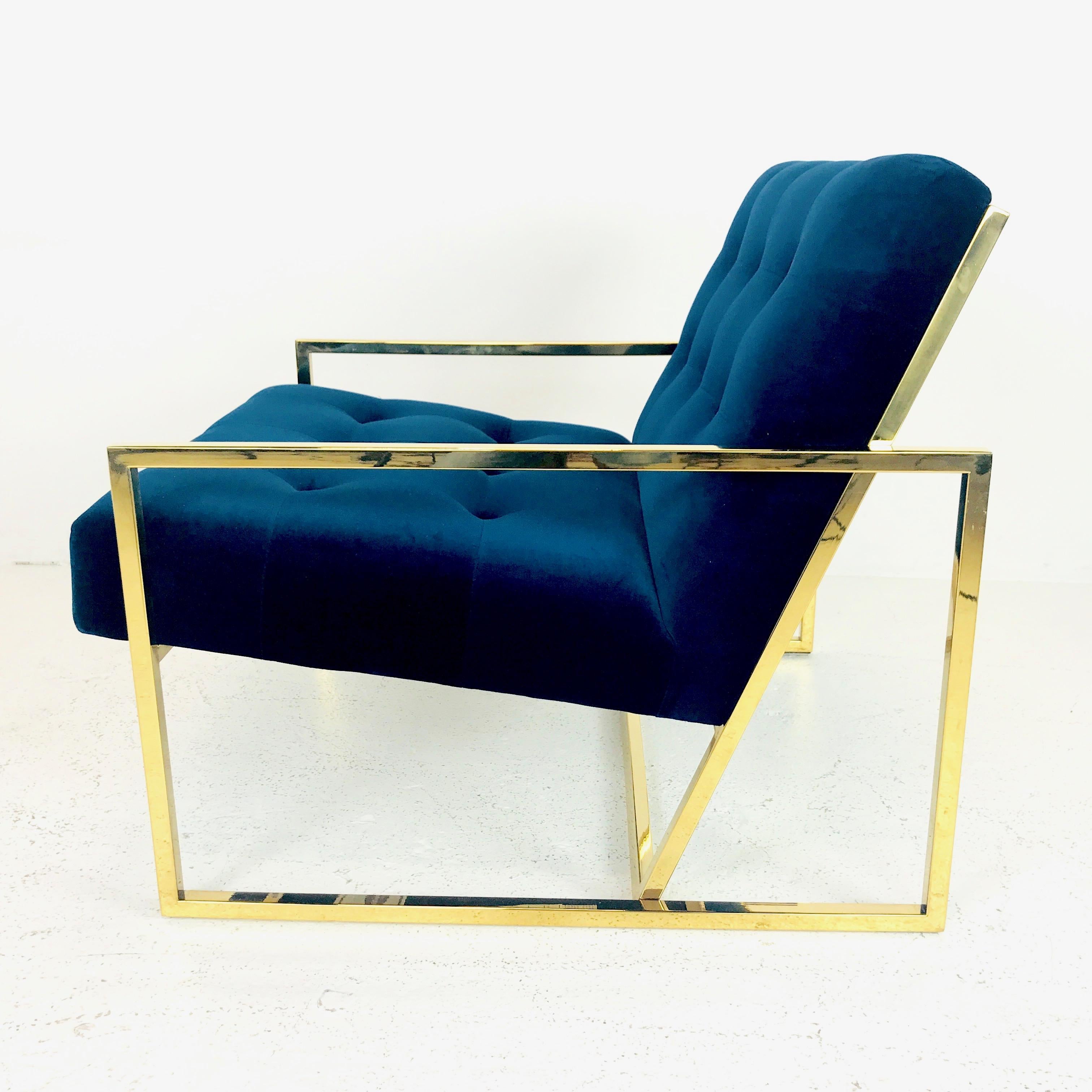 Plated Pair of Goldfinger Lounge Chairs by Jonathan Adler