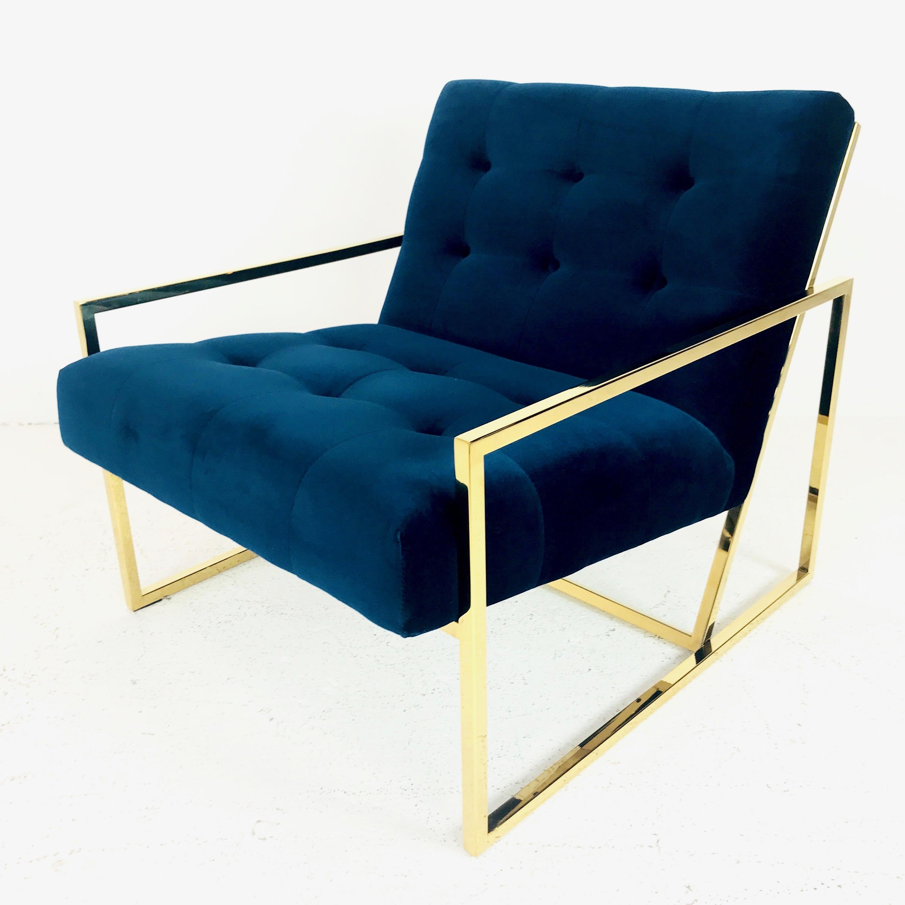 Contemporary Pair of Goldfinger Lounge Chairs by Jonathan Adler