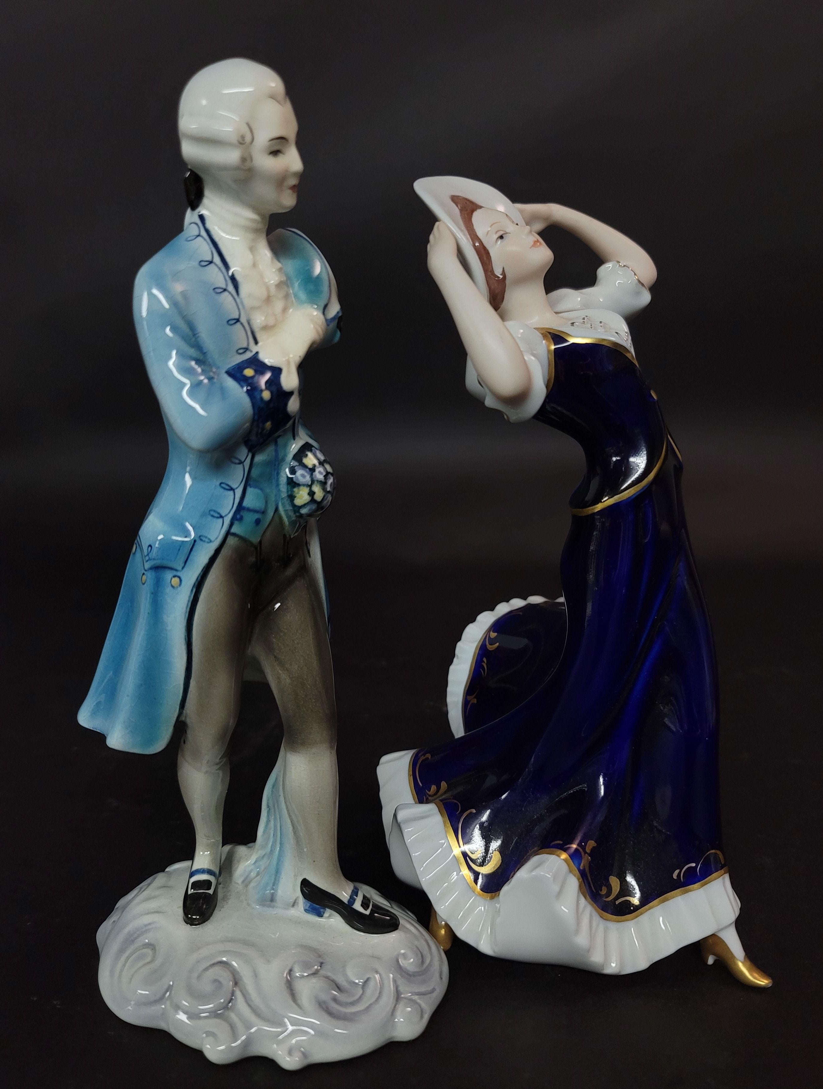 Autre Paire de figurines Goldschneider et Royal Dux en vente