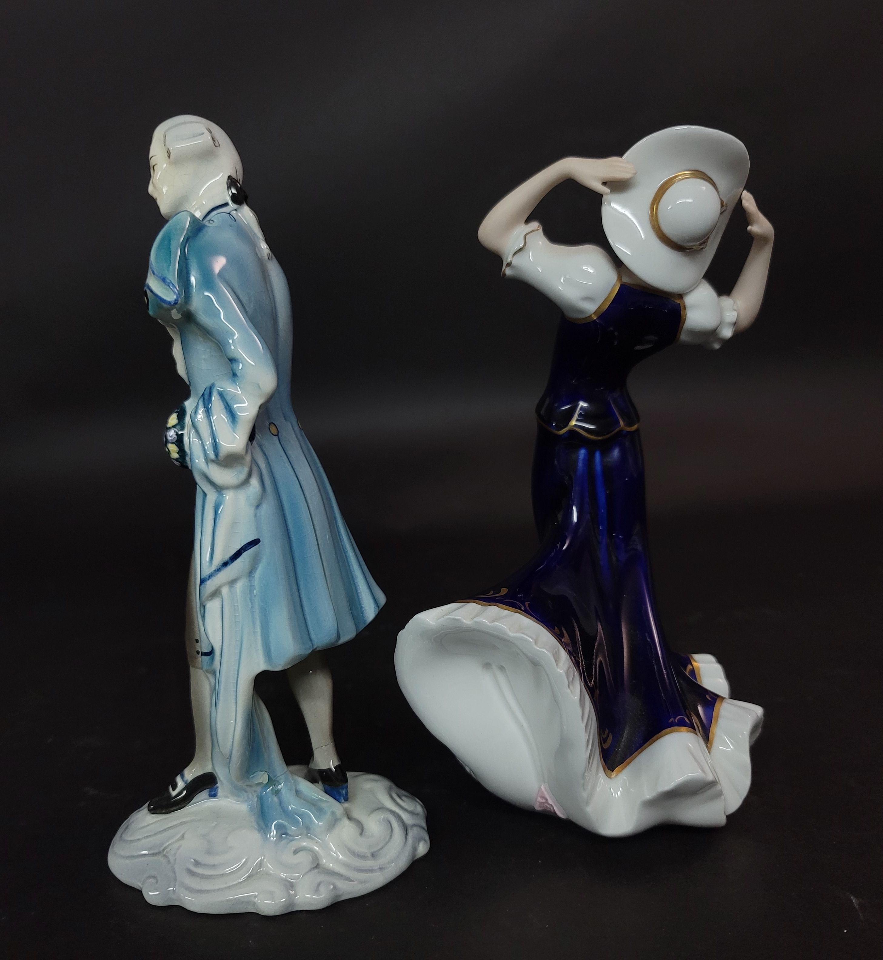 Fait main Paire de figurines Goldschneider et Royal Dux en vente