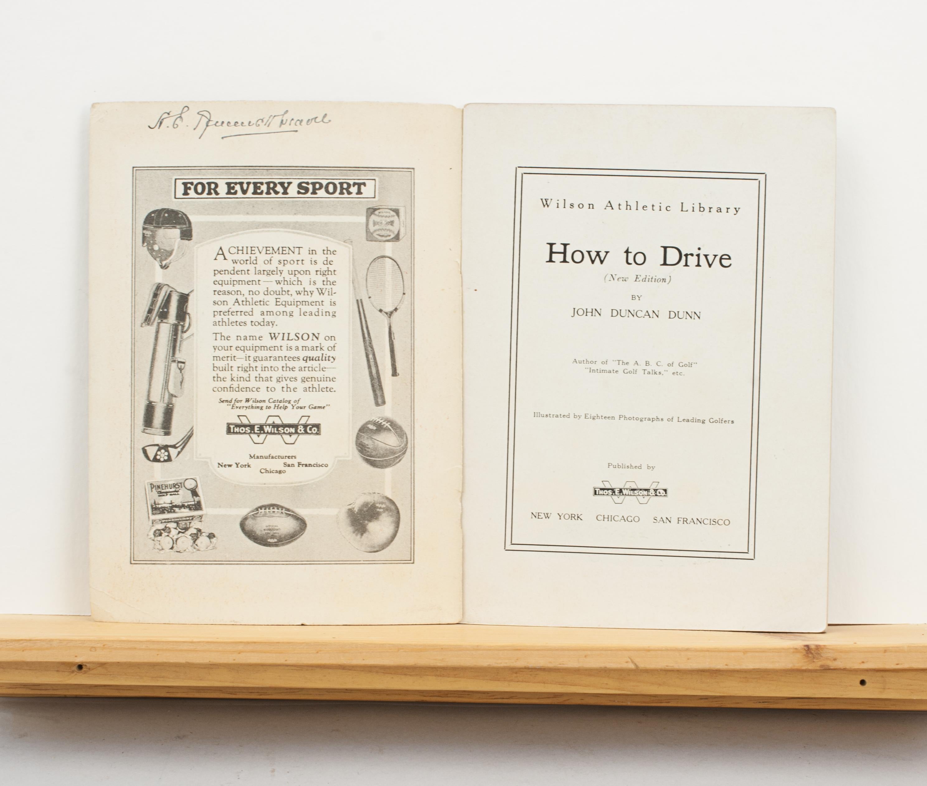 American Pair of Golf Books, How to Drive, How to Approach For Sale