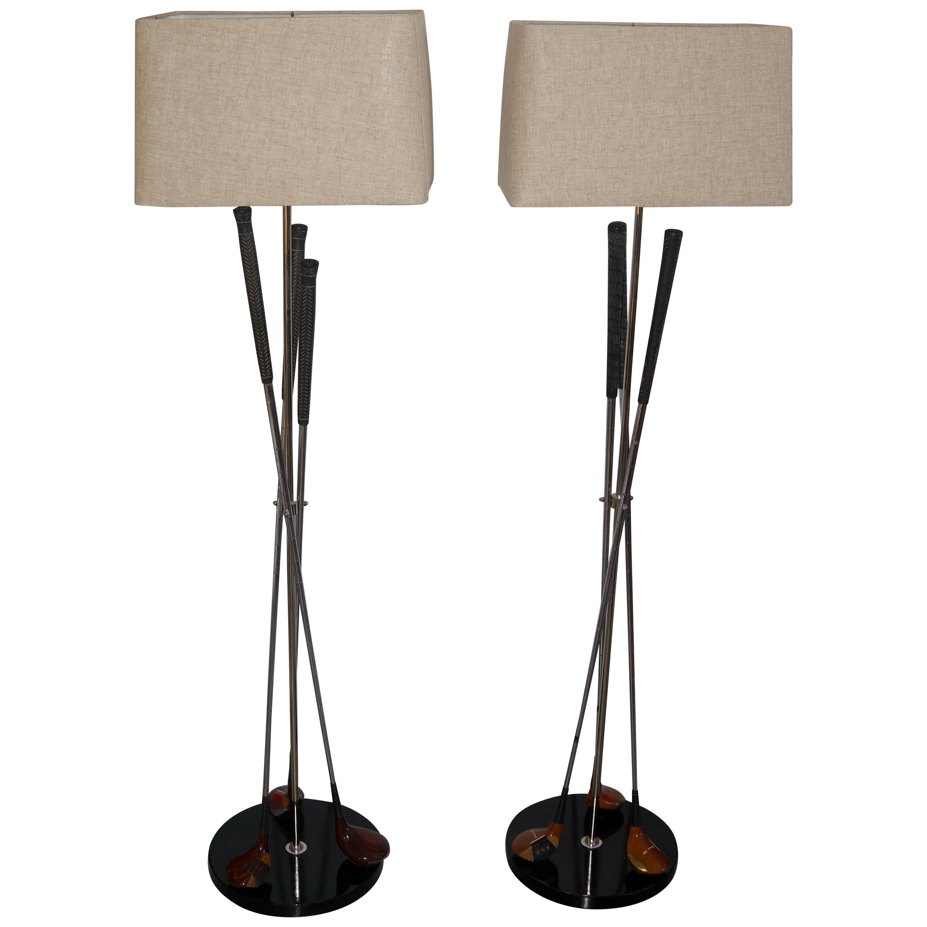 Pair of Golf Club Floor Lamps