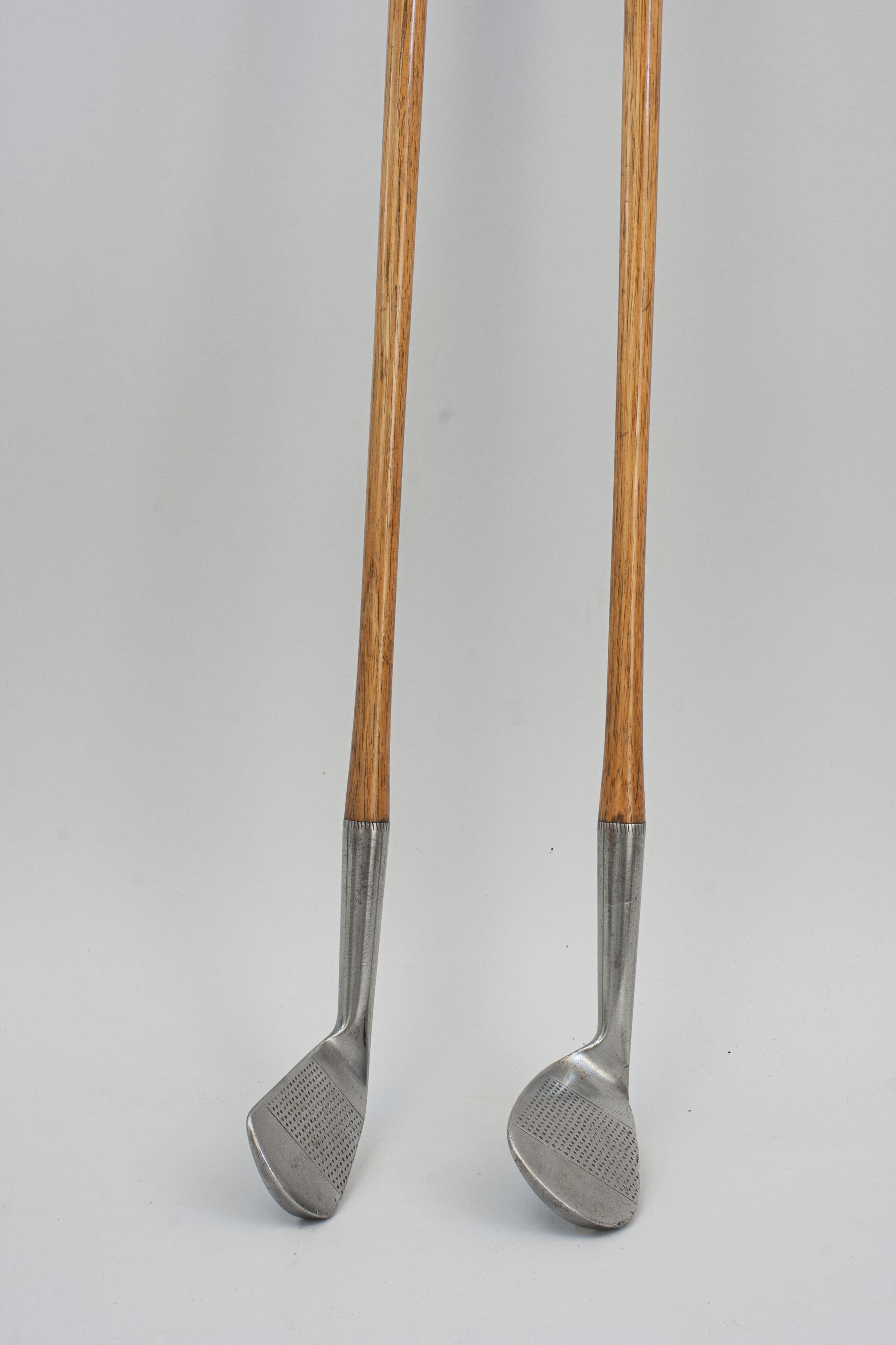 Scottish Pair of Golf Clubs by R. Forgan. Scotia, Mashie and Niblick For Sale