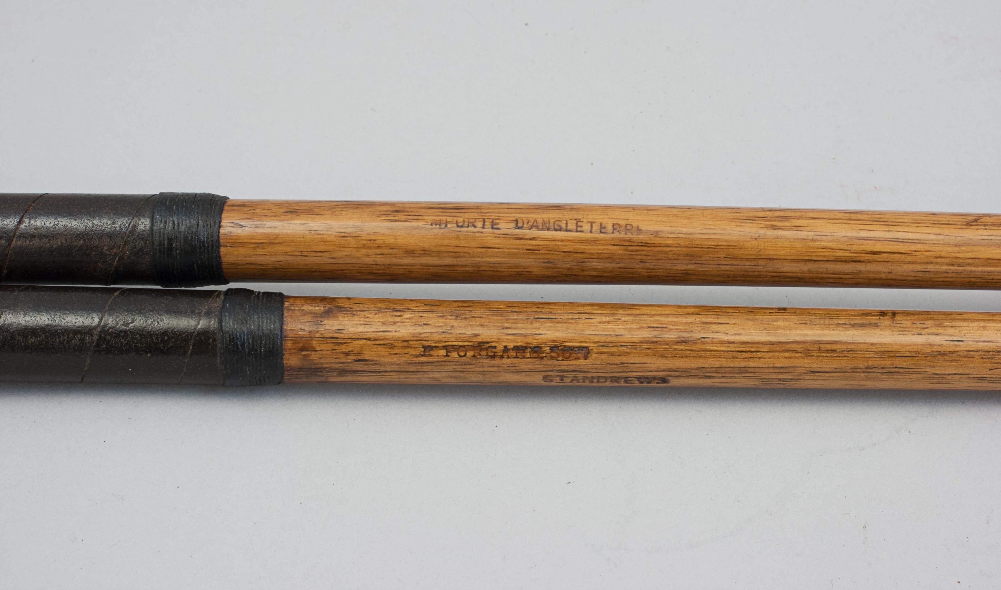 Scottish Pair of Golf Clubs by R. Forgan. Scotia, Mashie and Niblick