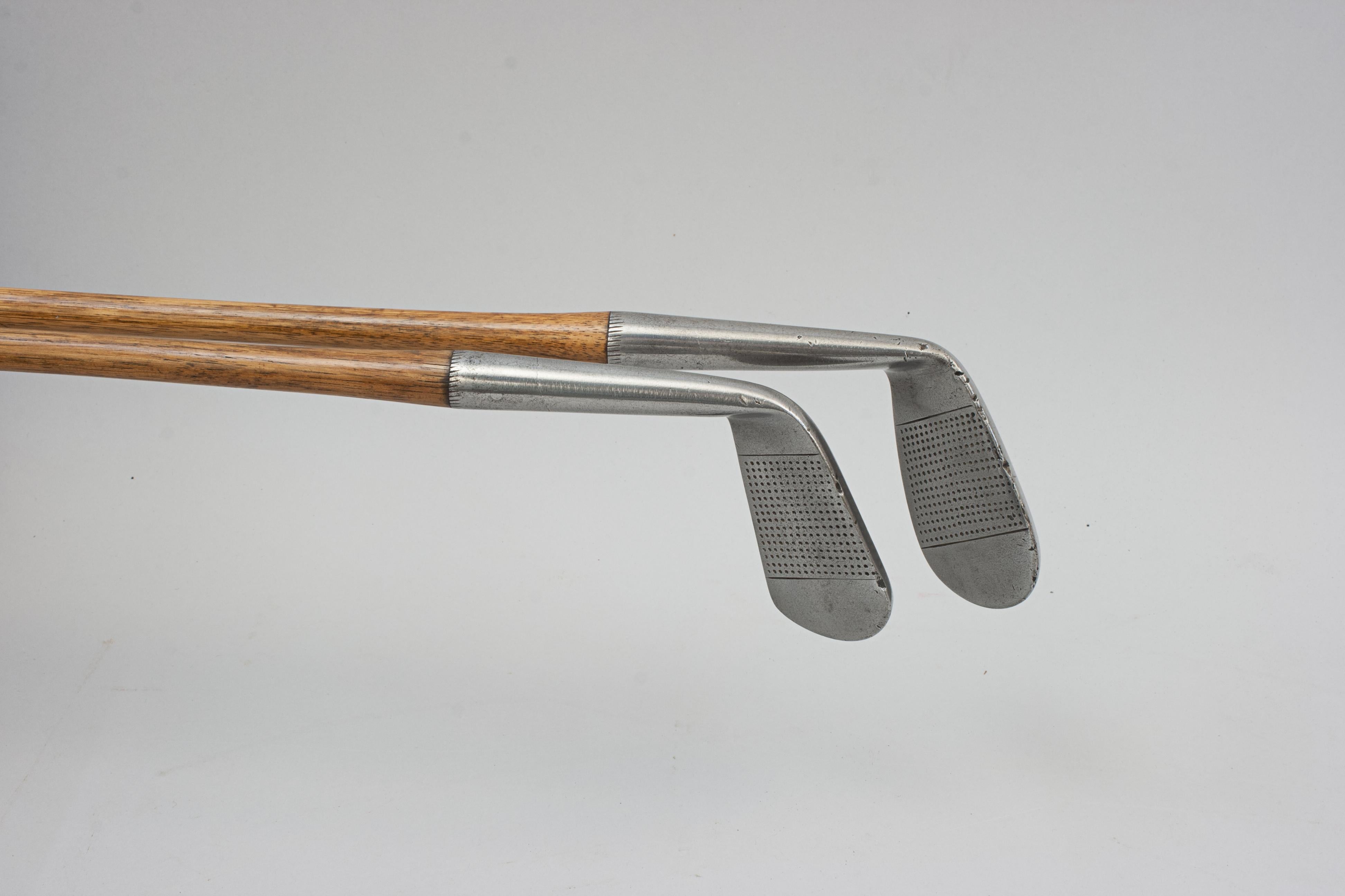 Steel Pair of Golf Clubs by R. Forgan. Scotia, Mashie and Niblick For Sale