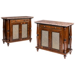 Antique Pair of Goncalo Alves Side Cabinets Attributed to George Bullock