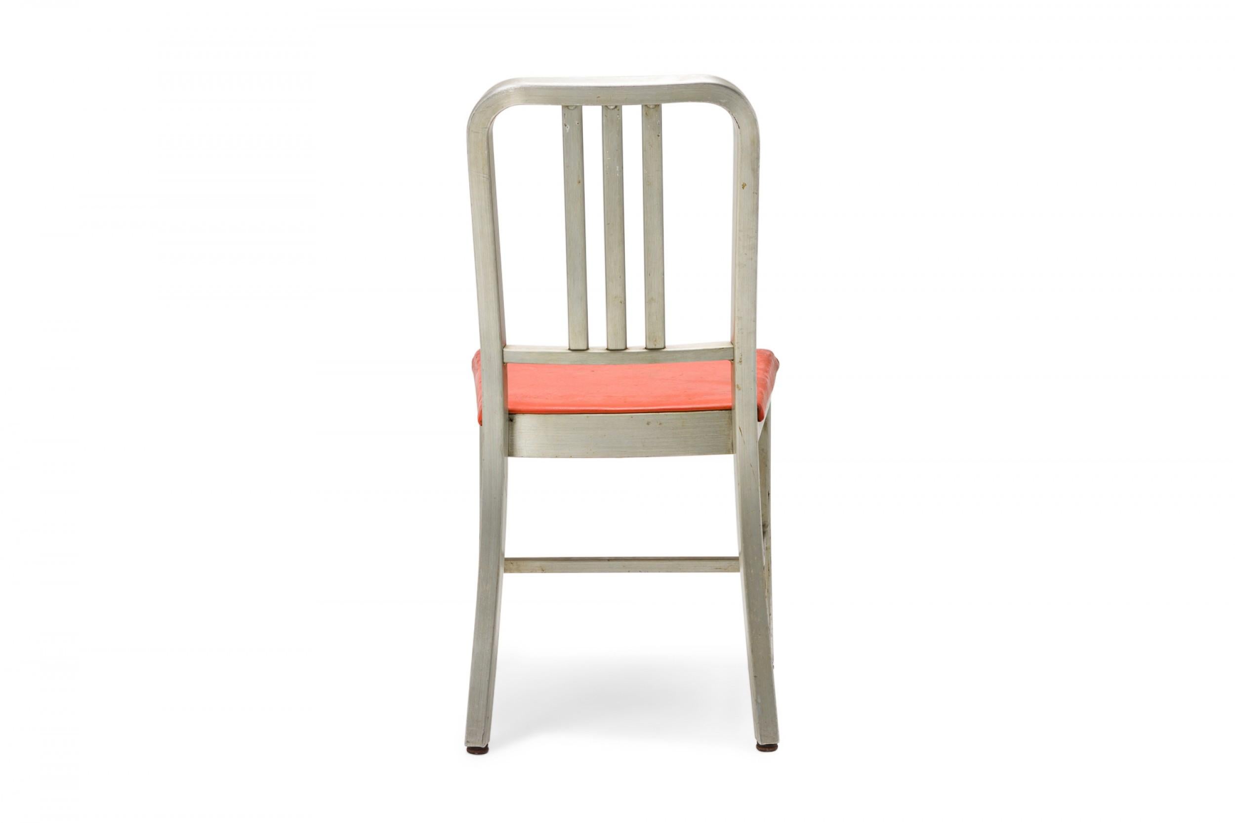 Pair of GoodForm American Mid-Century Aluminum and Red Vinyl Side Chairs For Sale 5