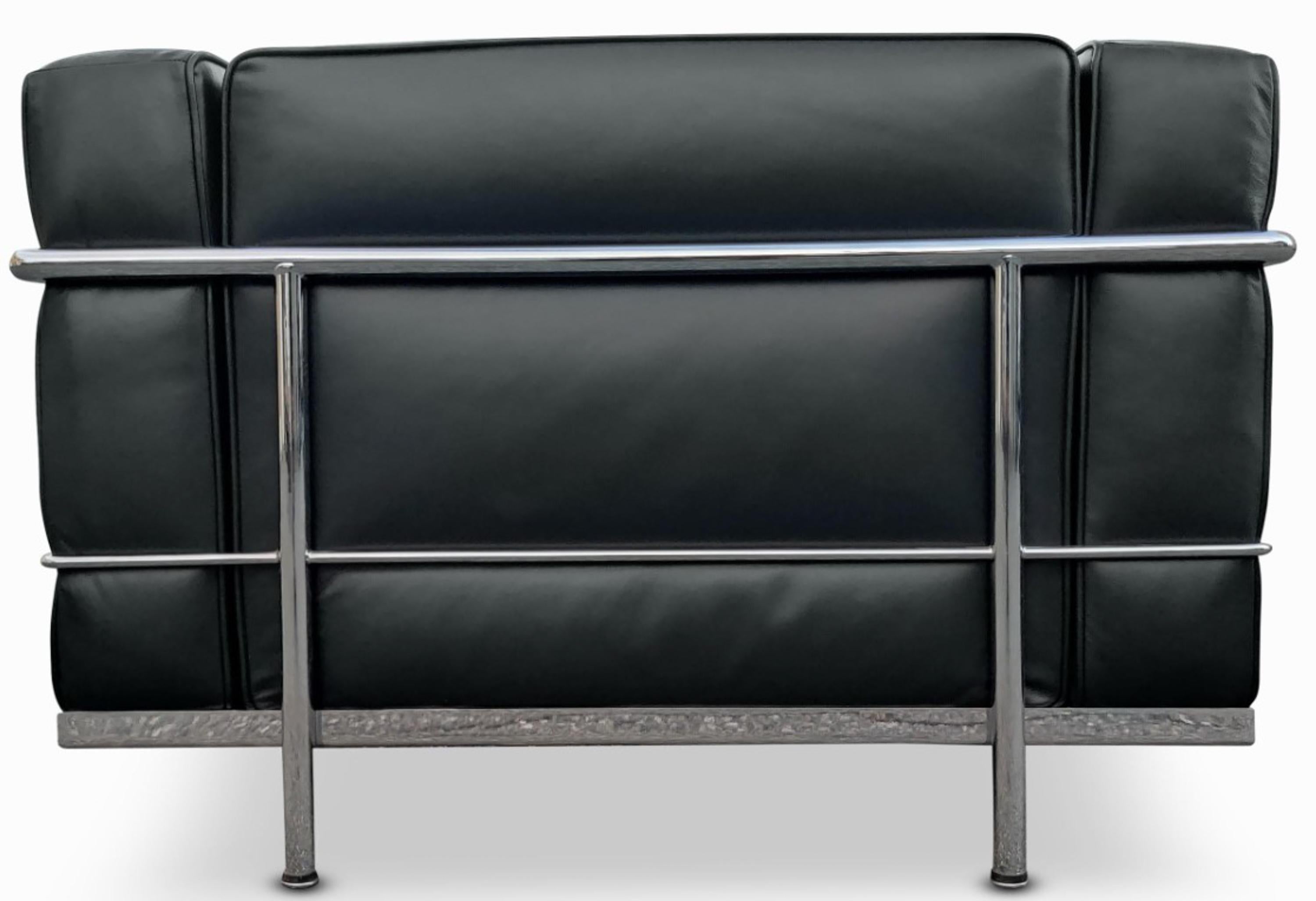 Pair of Gordon International Black Leather & Chromed Steel Club or Lounge Chairs For Sale 5