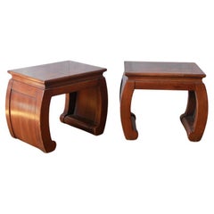 Paar Gordons Fine Furniture Design Fruitwood Burl Beistelltische.