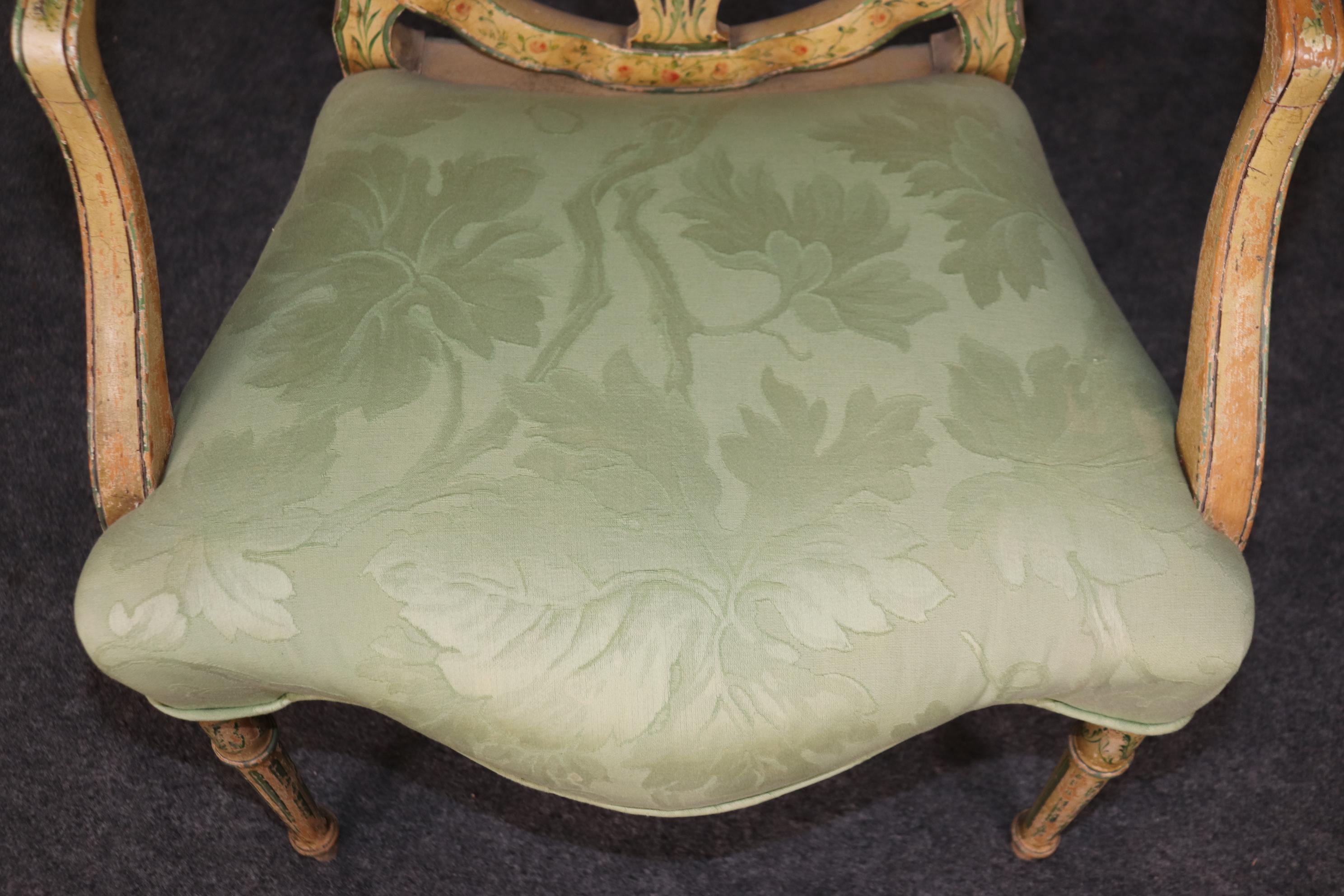 Pair of Gorgeous Adams Paint Decorated English Armchairs Circa 1930s For Sale 7