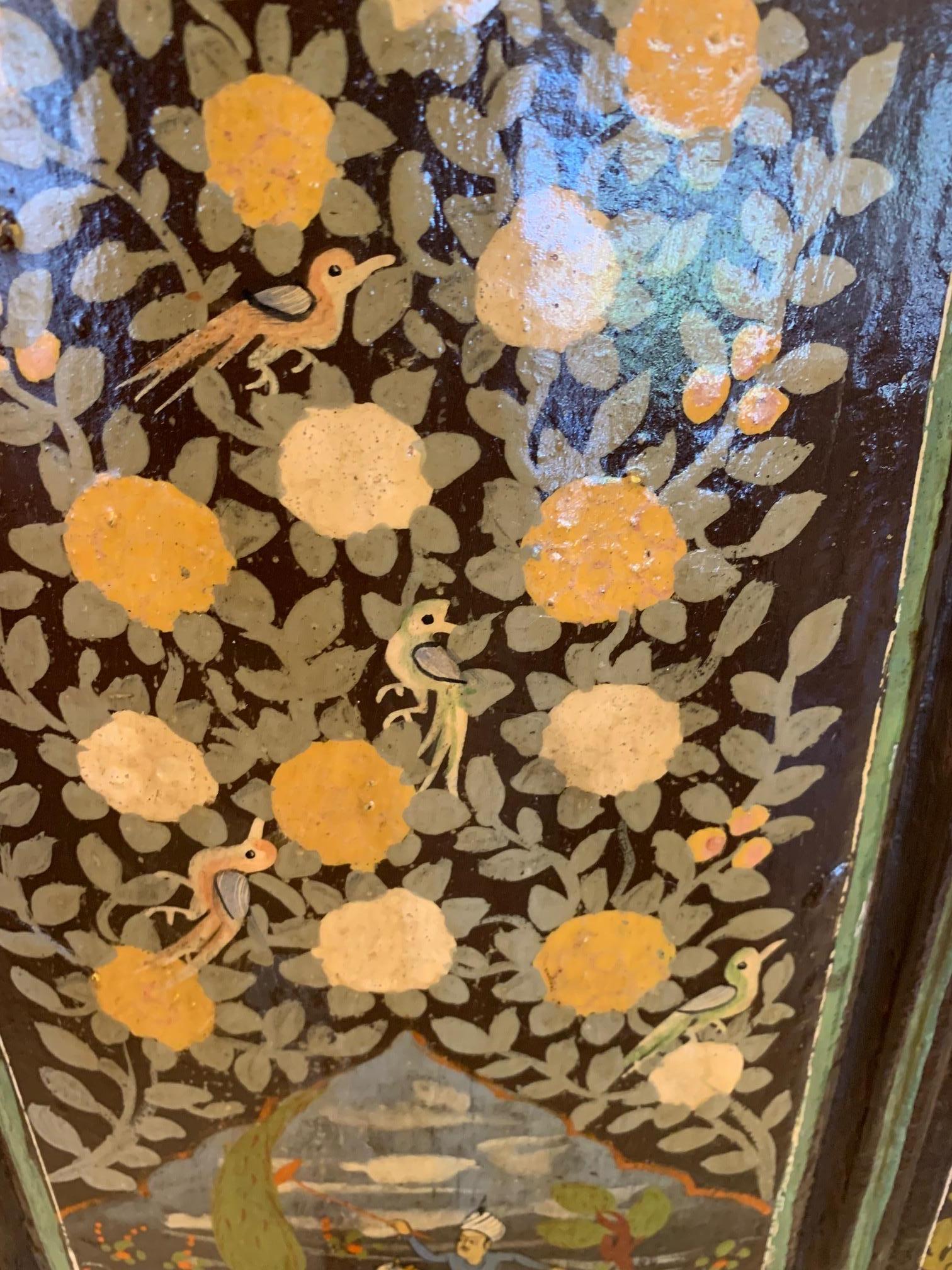 19th Century Pair of Gorgeous Antique Persian Painted Paneled Cabinet Doors