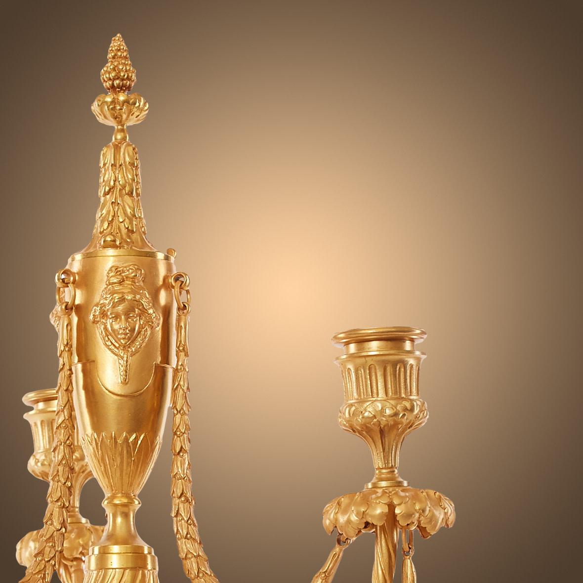 Louis XVI Pair of Gorgeous Bronze Candelabras