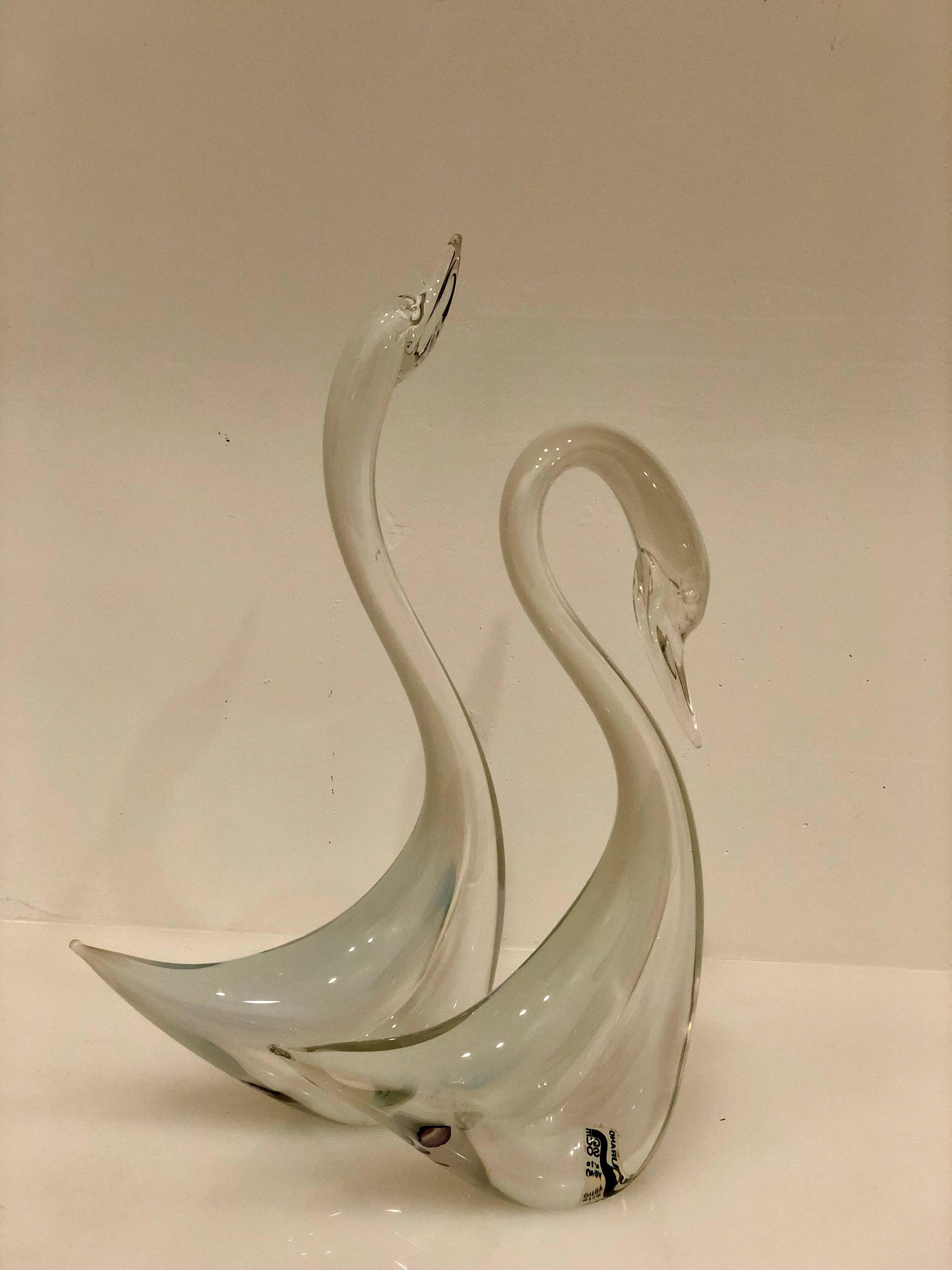 Mid-Century Modern Pair of Gorgeous Tall Glass Sculptures by Seguso Murano, Italy