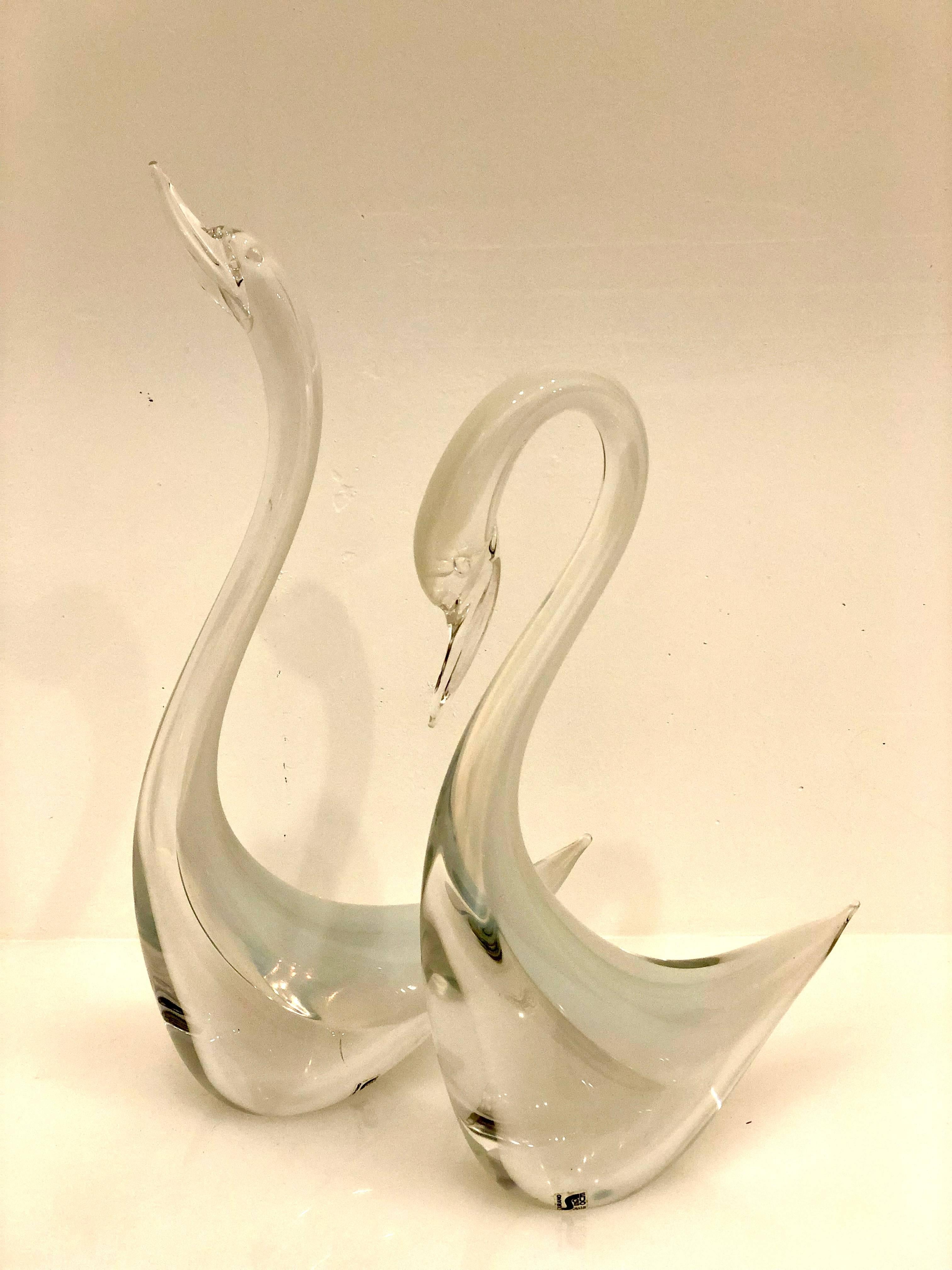 Pair of Gorgeous Tall Glass Sculptures by Seguso Murano, Italy In Excellent Condition In San Diego, CA