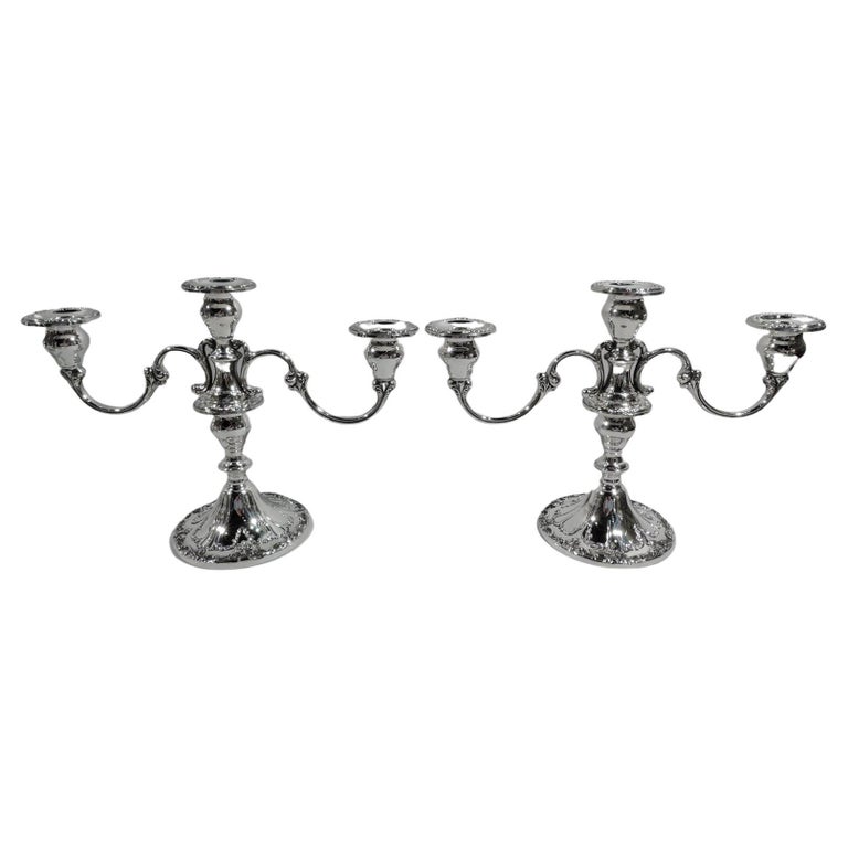 Pair of Gorham Chantilly-Duchess Sterling Silver 3-Light