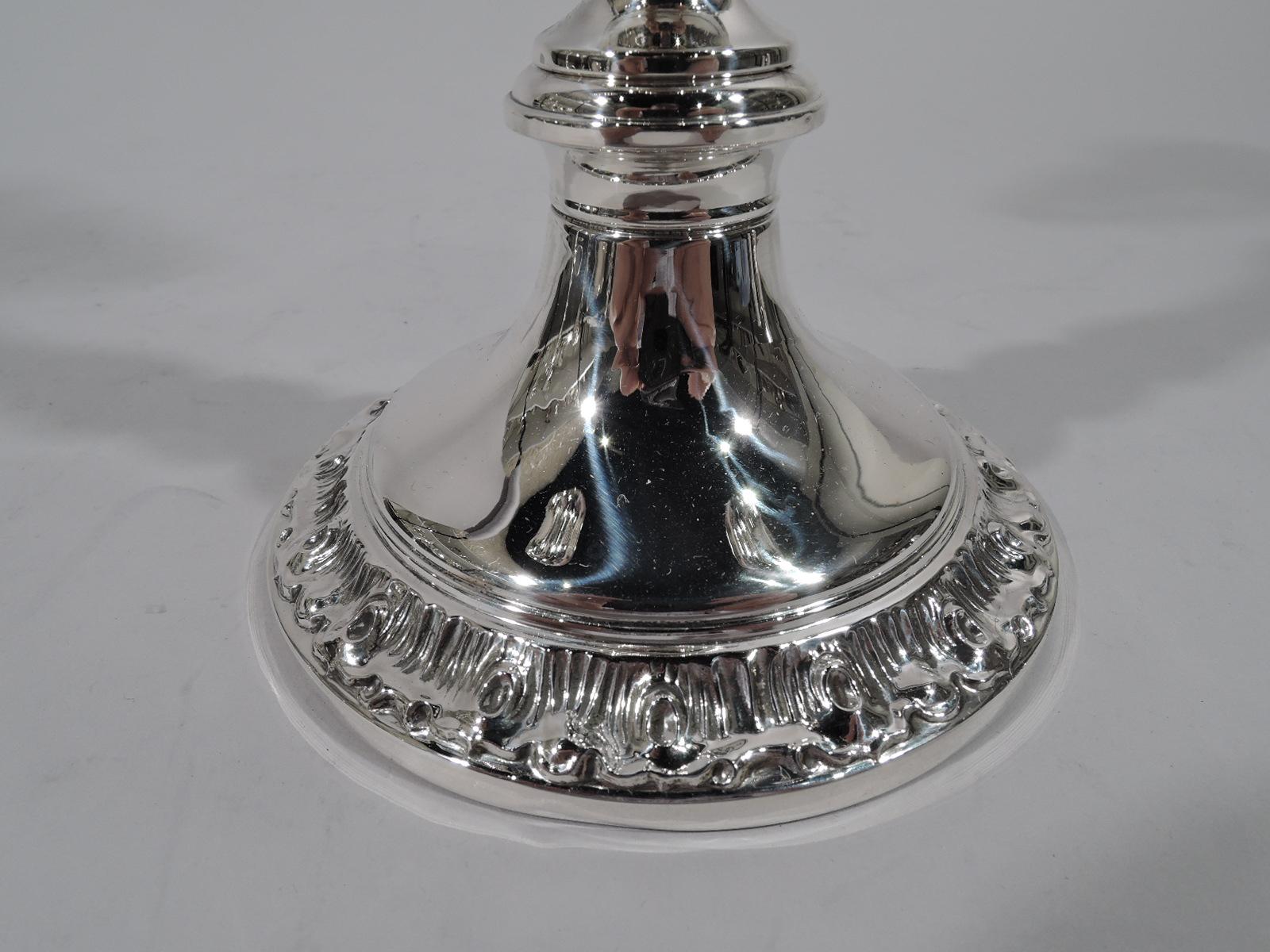 Pair of Gorham Classical Sterling Silver 3-Light Candelabra 4