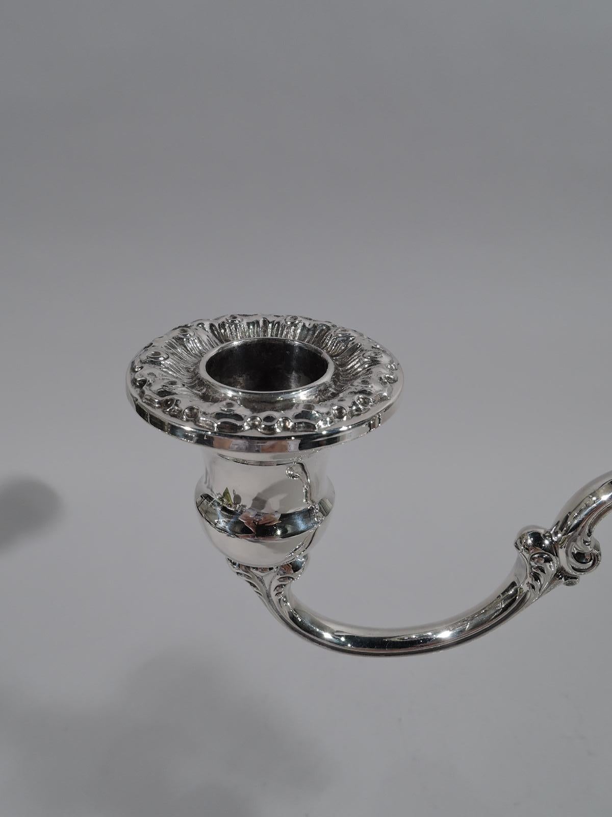 Pair of Gorham Classical Sterling Silver 3-Light Candelabra 2