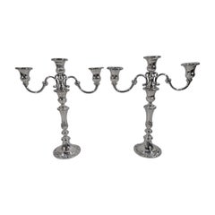 Pair of Gorham Classical Sterling Silver 3-Light Candelabra