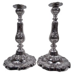 Pair of Gorham Edwardian Classical Sterling Silver Candlesticks, 1914