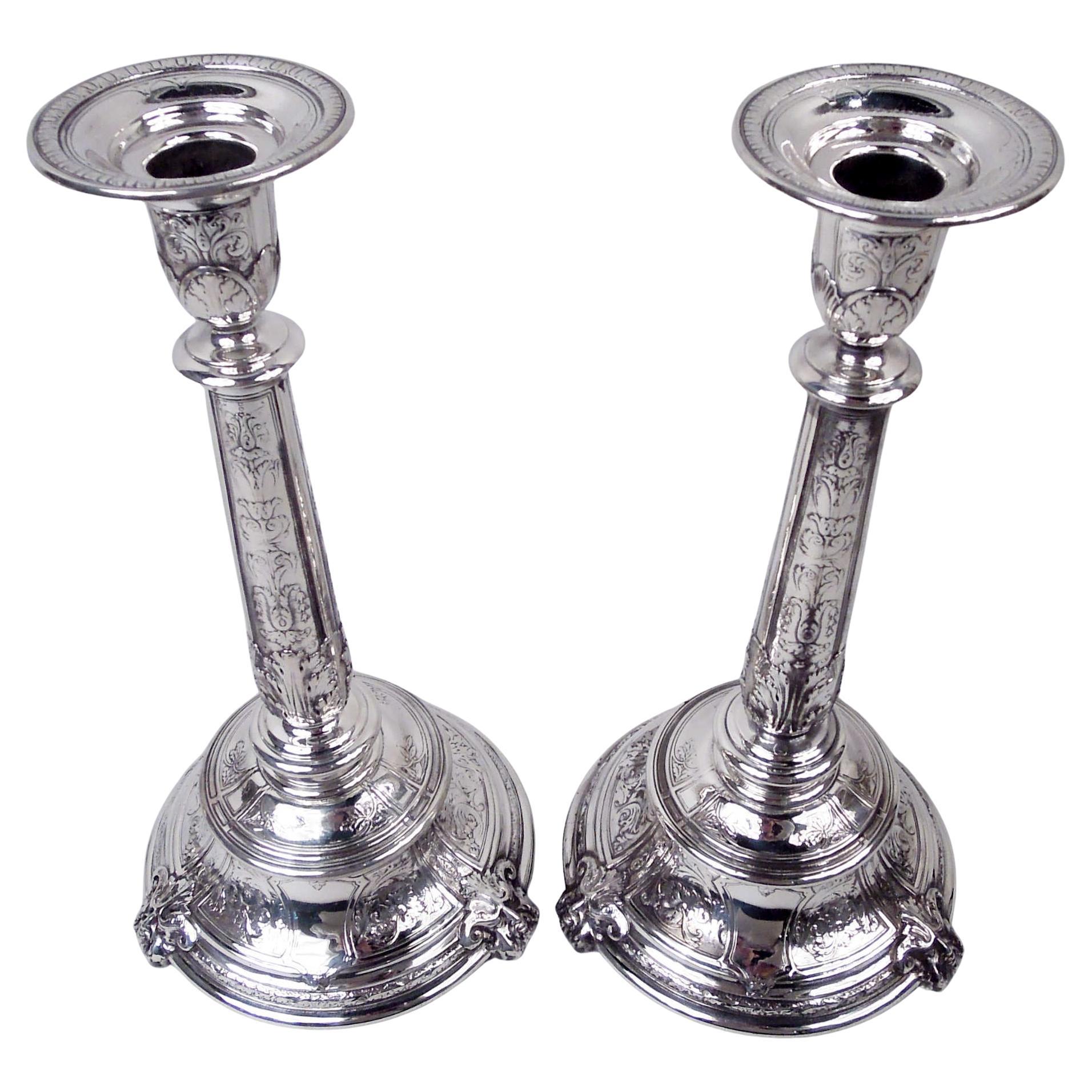 Paire de chandeliers en argent sterling de Gorham, 1924 en vente