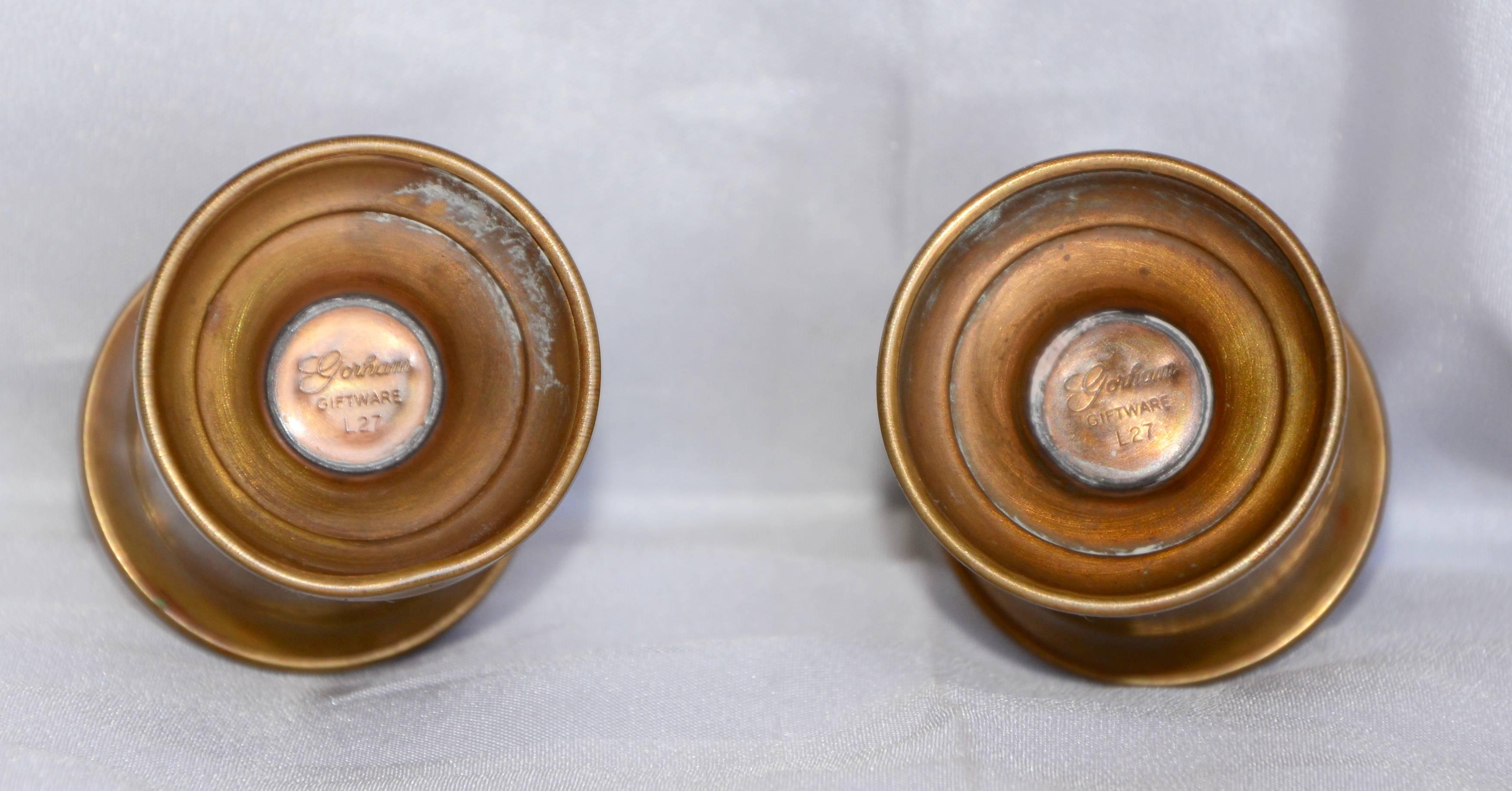 20th Century Copper Salt and Pepper Shakers Gorham For Sale