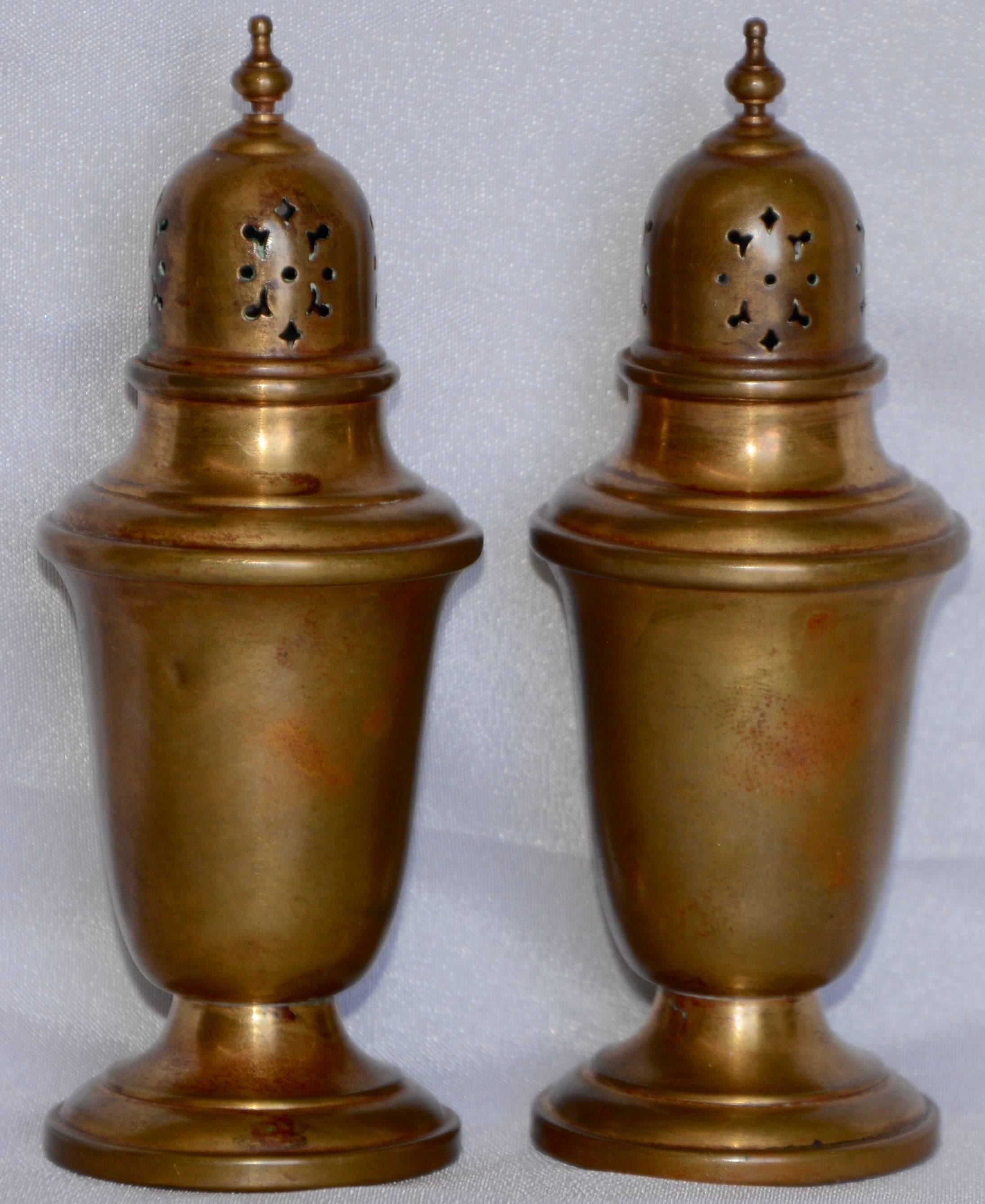 vintage copper salt and pepper shakers