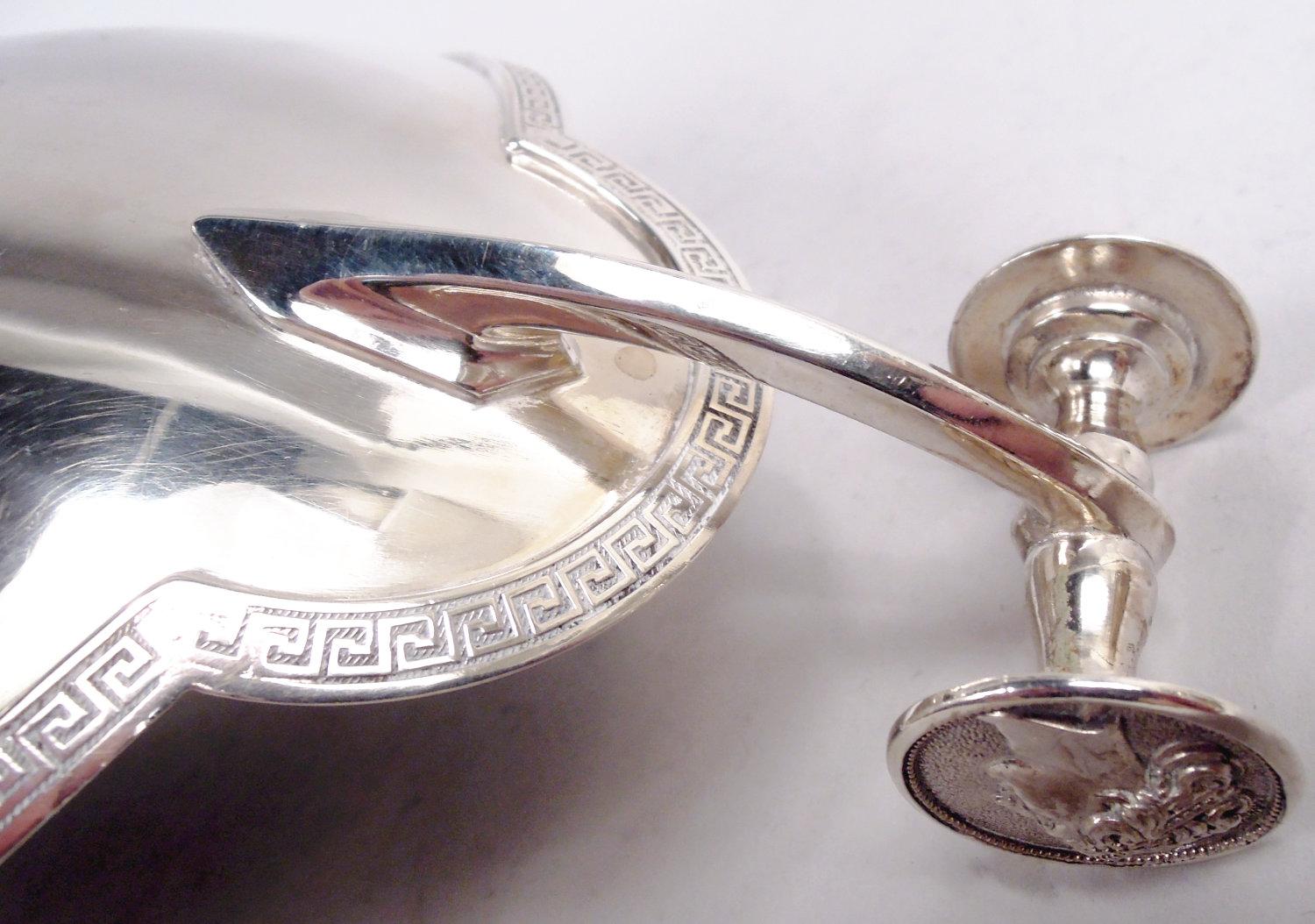 Paar Gorham Medaillon Münze Silber Mittelstück Kompotte im Angebot 3